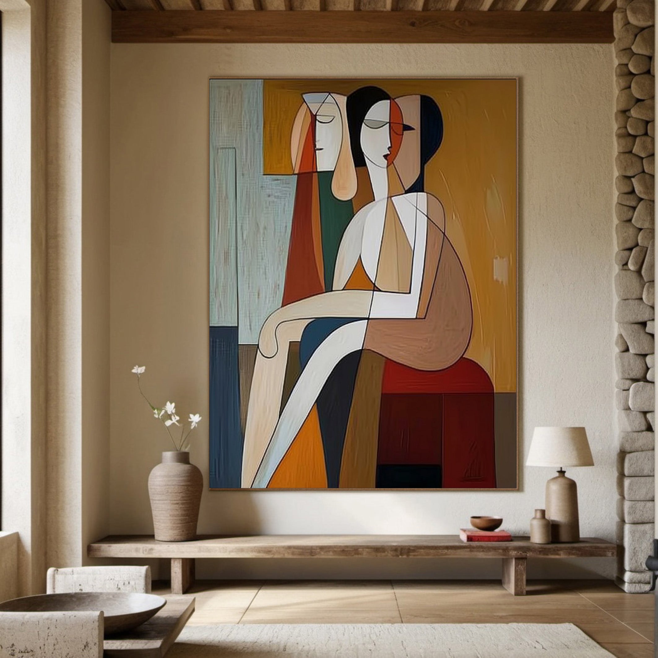 Contemporary Figurative Painting, Geometric Abstract Design #BGA 178