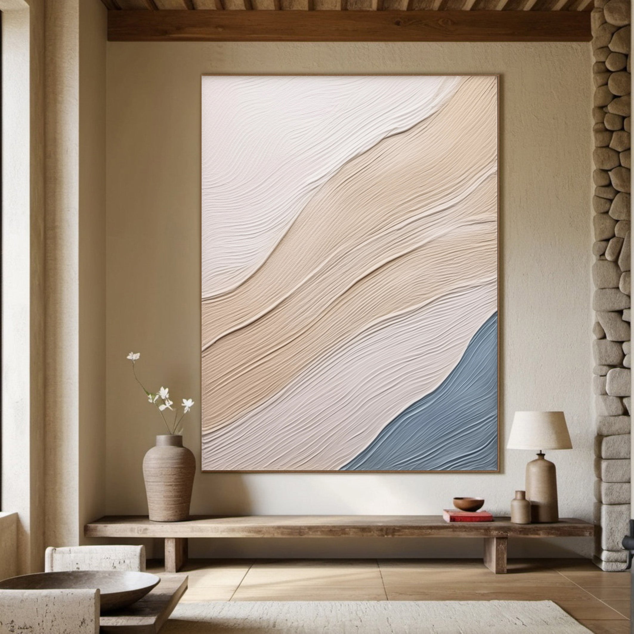 Contemporary 3D Abstract, Organic Linear Textured Wall Art #BGA 162