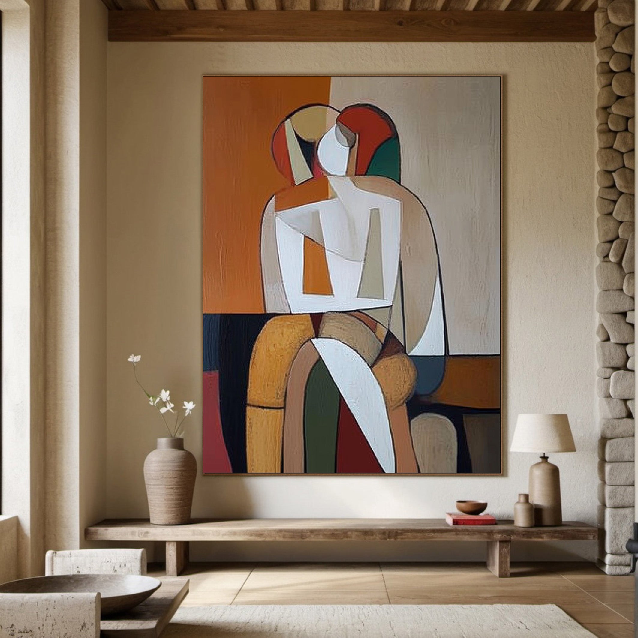Contemporary Figurative Art, Bold Lines and Contrasting Shape #BGA 179