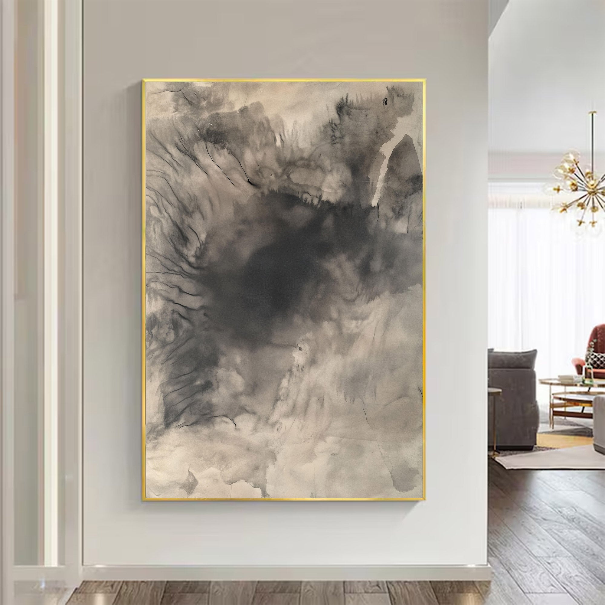 Large Abstract Fluid Neutral Art | ArtvistaGallery #WG 115
