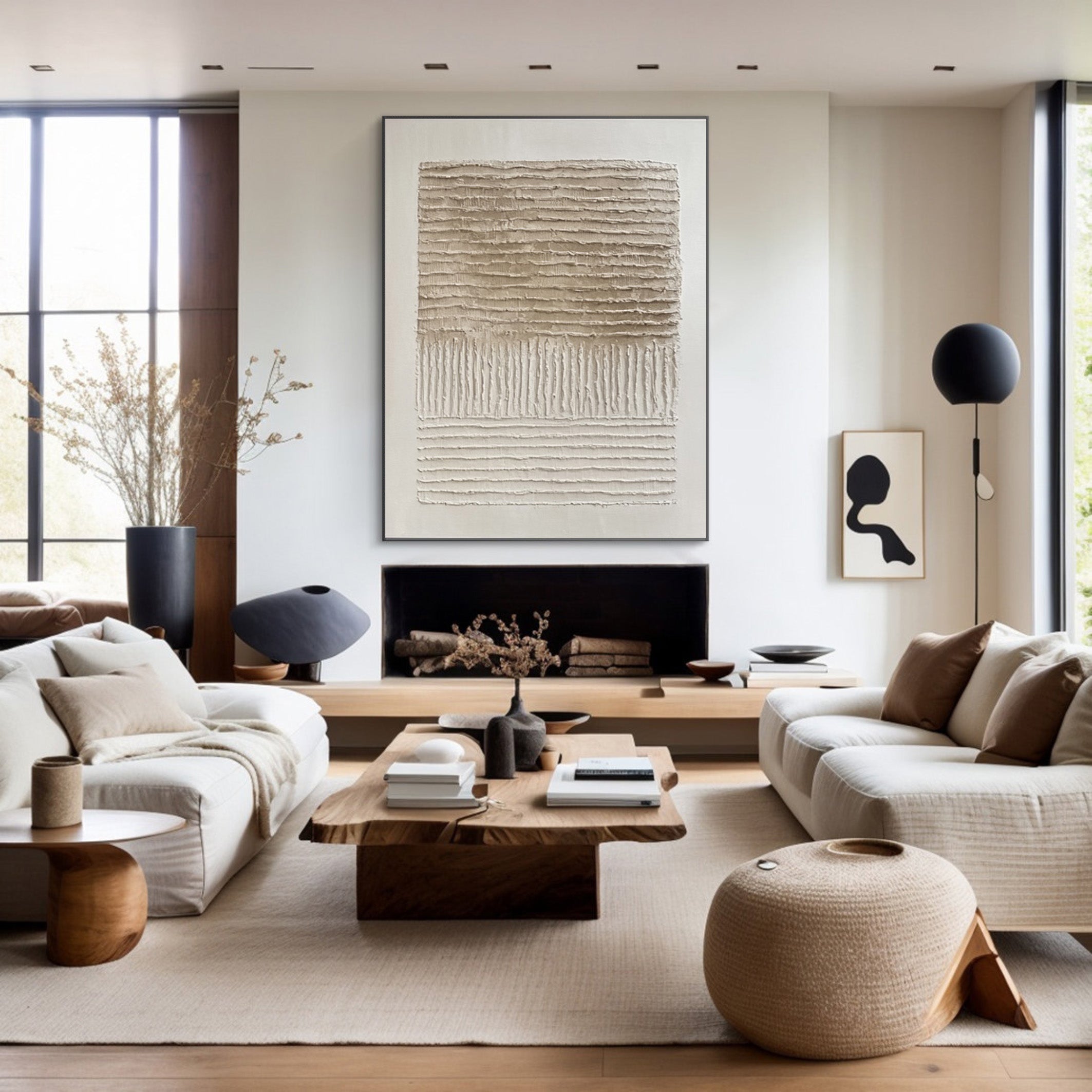 Neutral Art with Horizontal Impasto and Vertical Whispers #BGA 199