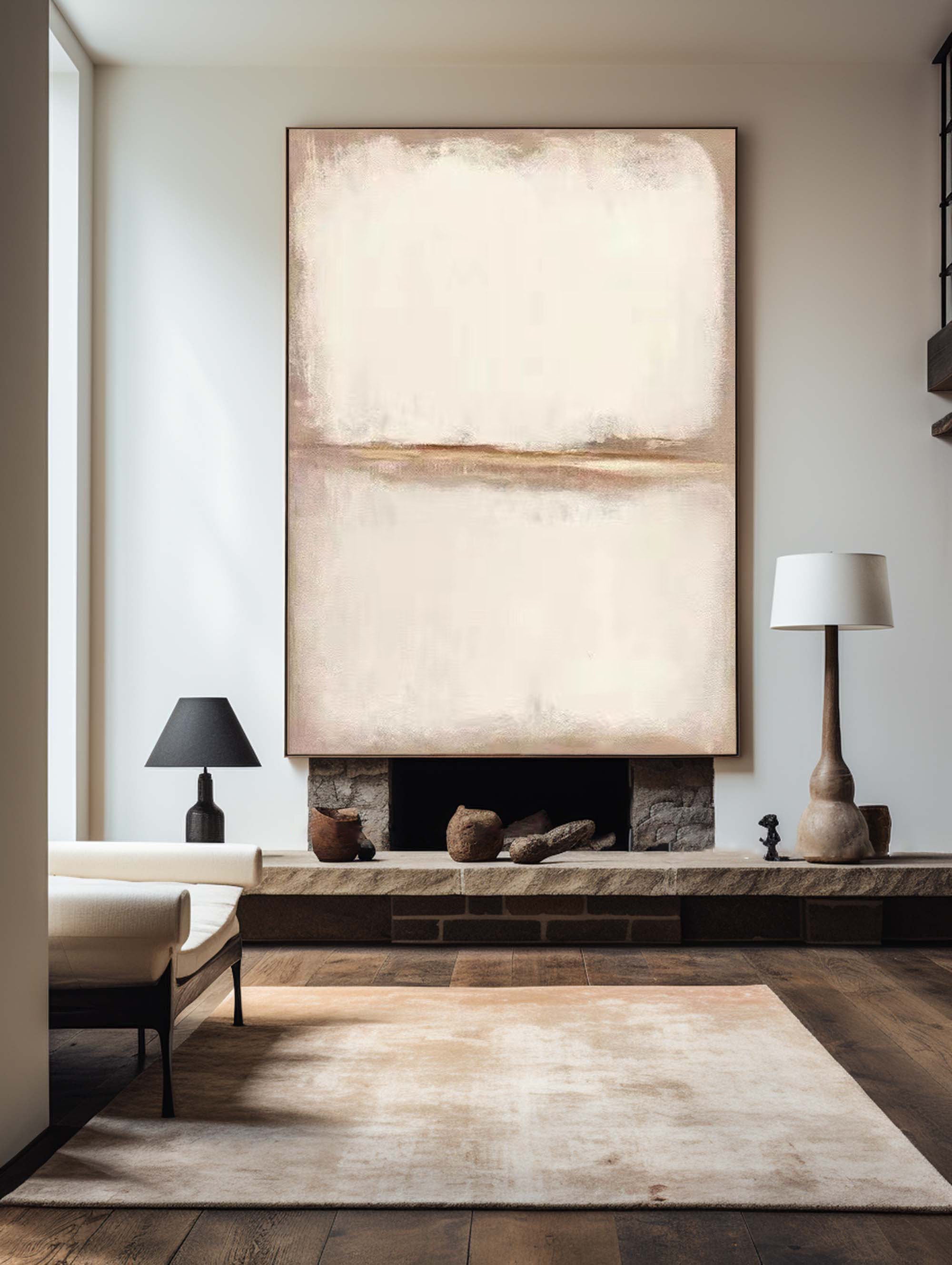 Beige & Brown Abstract Painting #LL 044