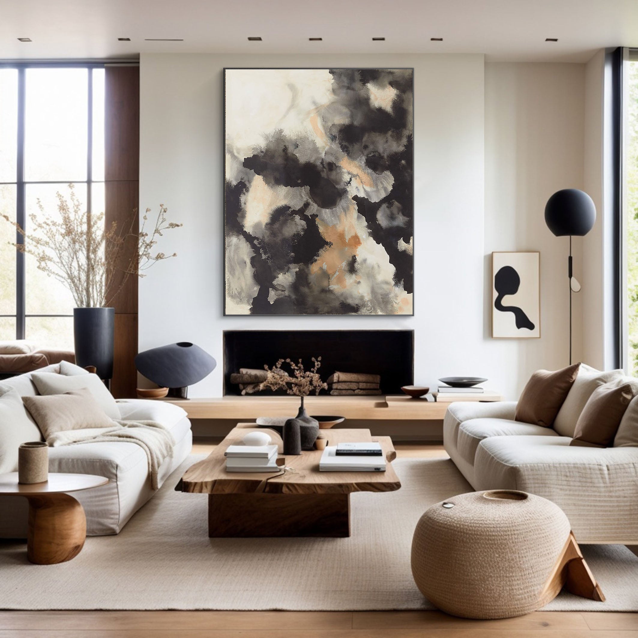 Earth Tones Dynamic Abstract Wall Painting, Contemporary Art #BGA 052