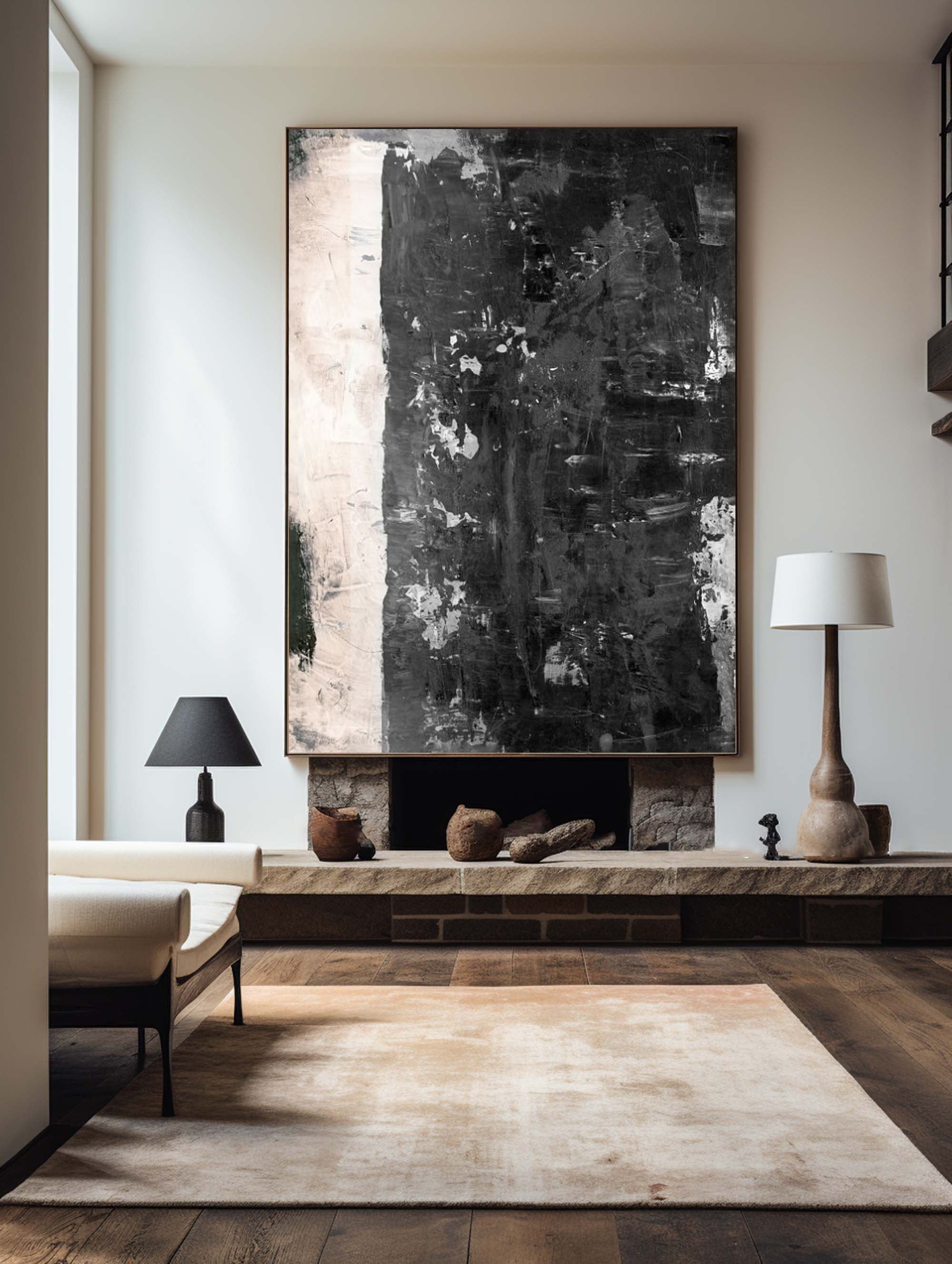 Black Abstract Painting #LL 003