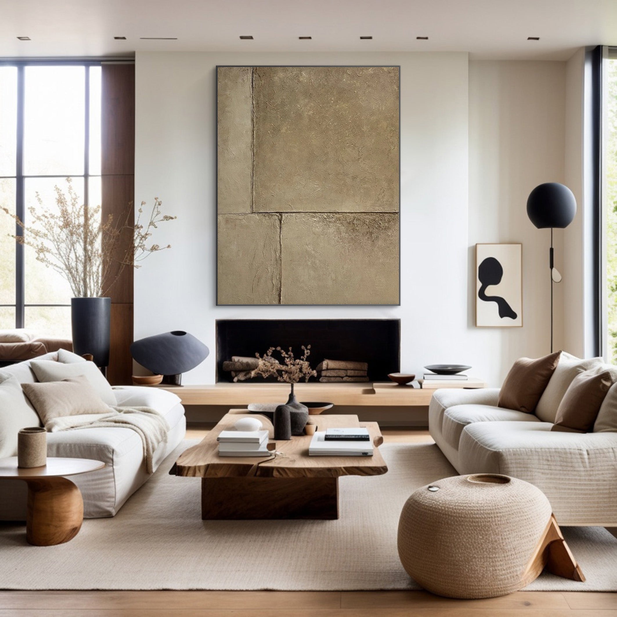 Minimalist Stone Texture Canvas, Earthy Abstract Art #BGA 127