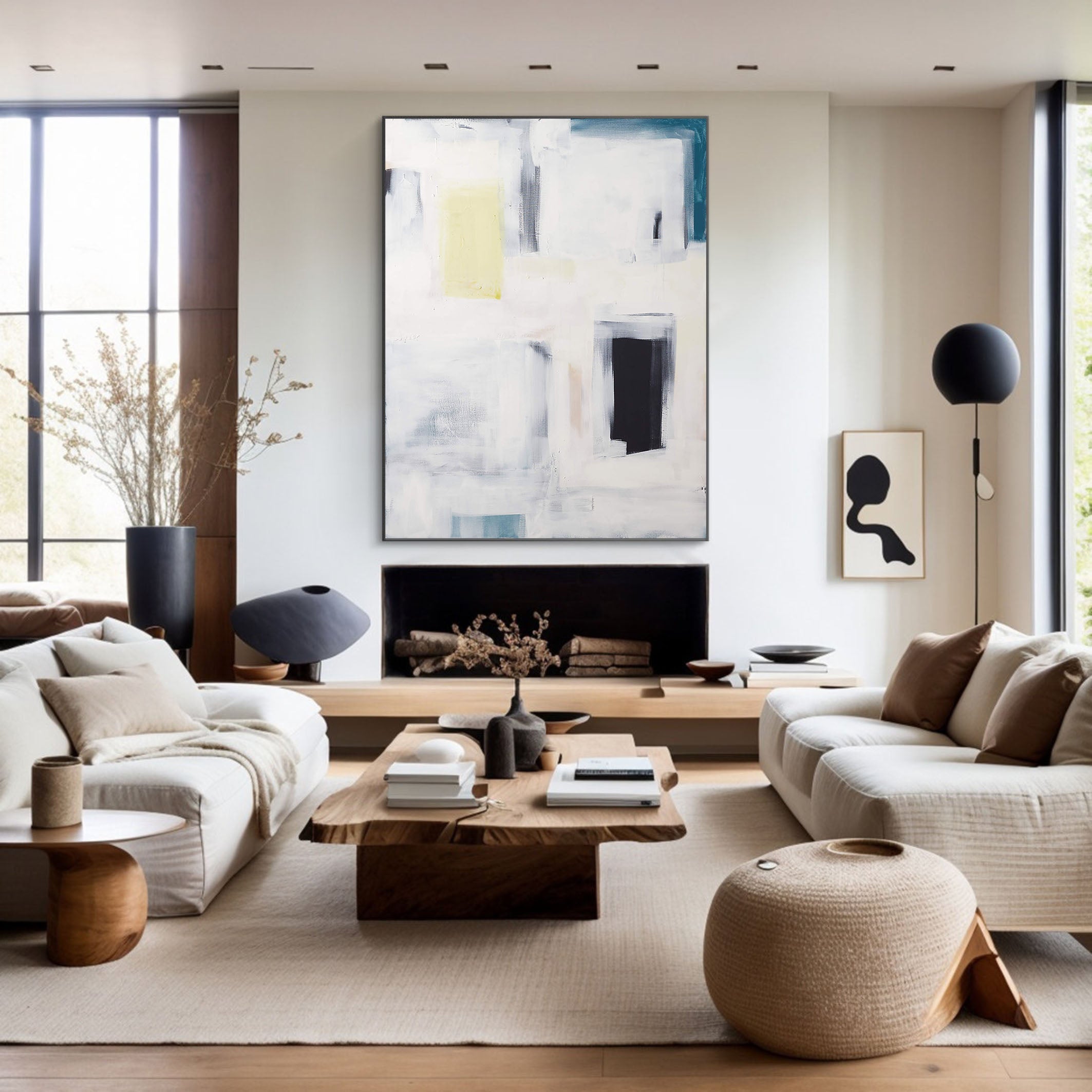 Minimalist Abstract Art With Geometric Shapes, Muted Colors #BGA 044