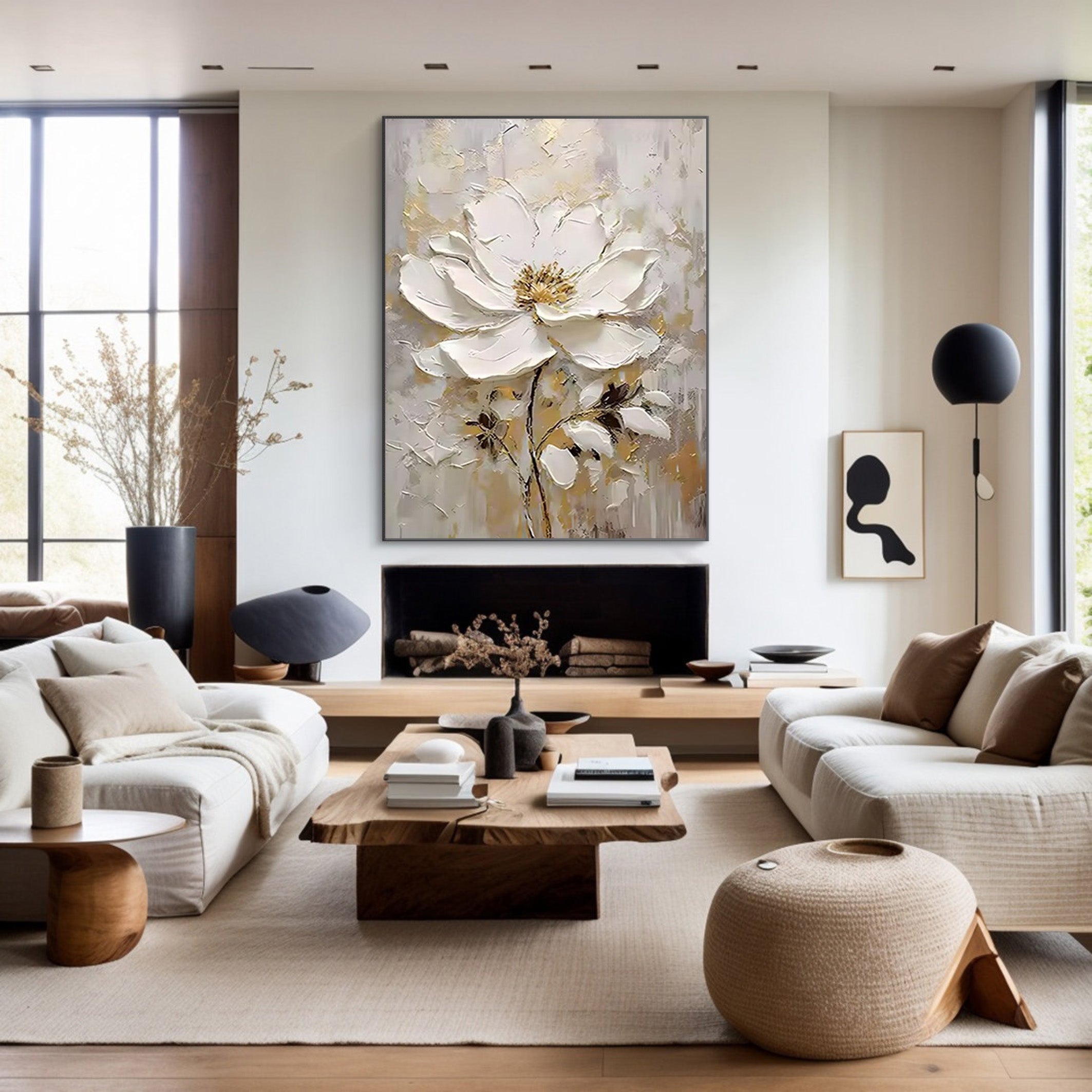 Executive Bloom: Large 3D Floral Canvas, Home Statement Art #BGA 126