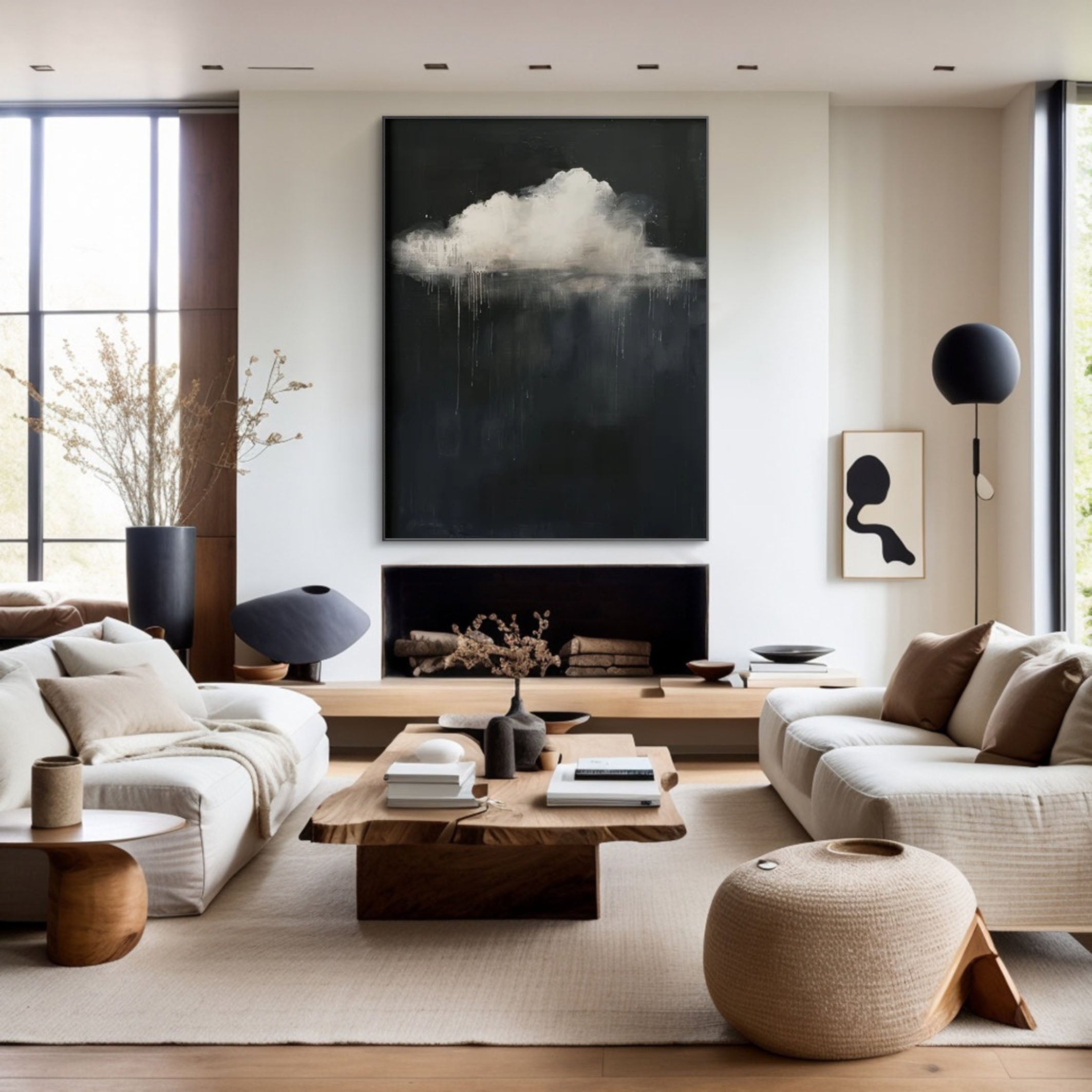 Serene Cloud Painting Large Wall Art for Modern Homes #BM 053