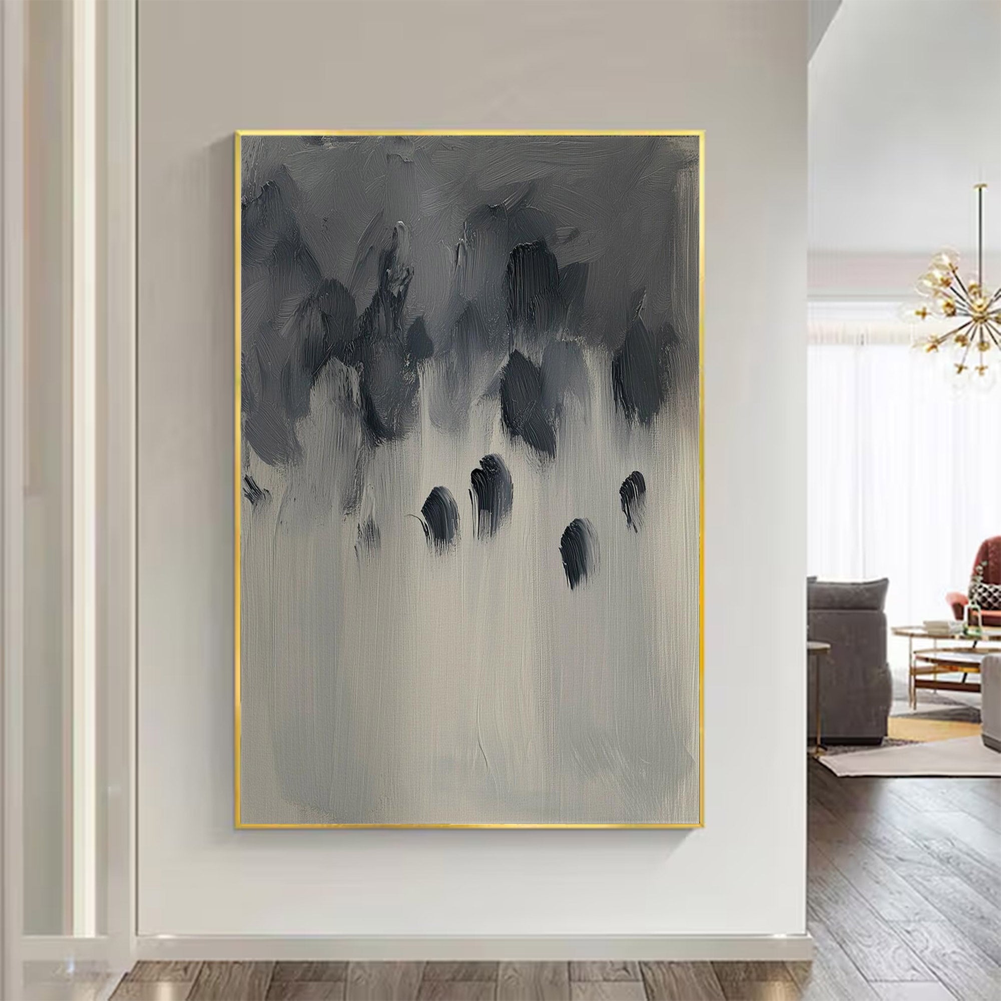 Modern Large Monochrome Abstract Art | ArtvistaGallery #WG 116