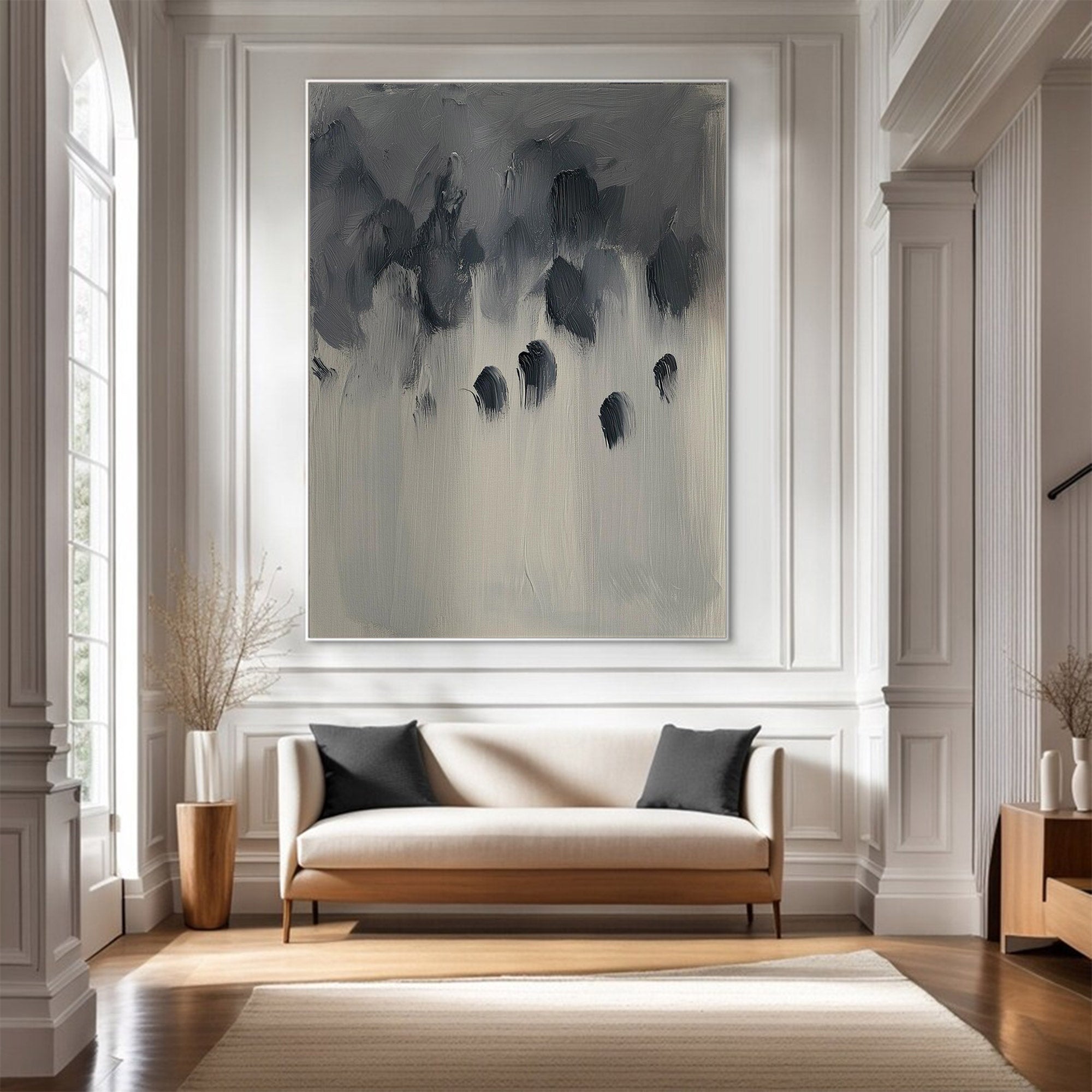 Modern Large Monochrome Abstract Art | ArtvistaGallery #WG 116