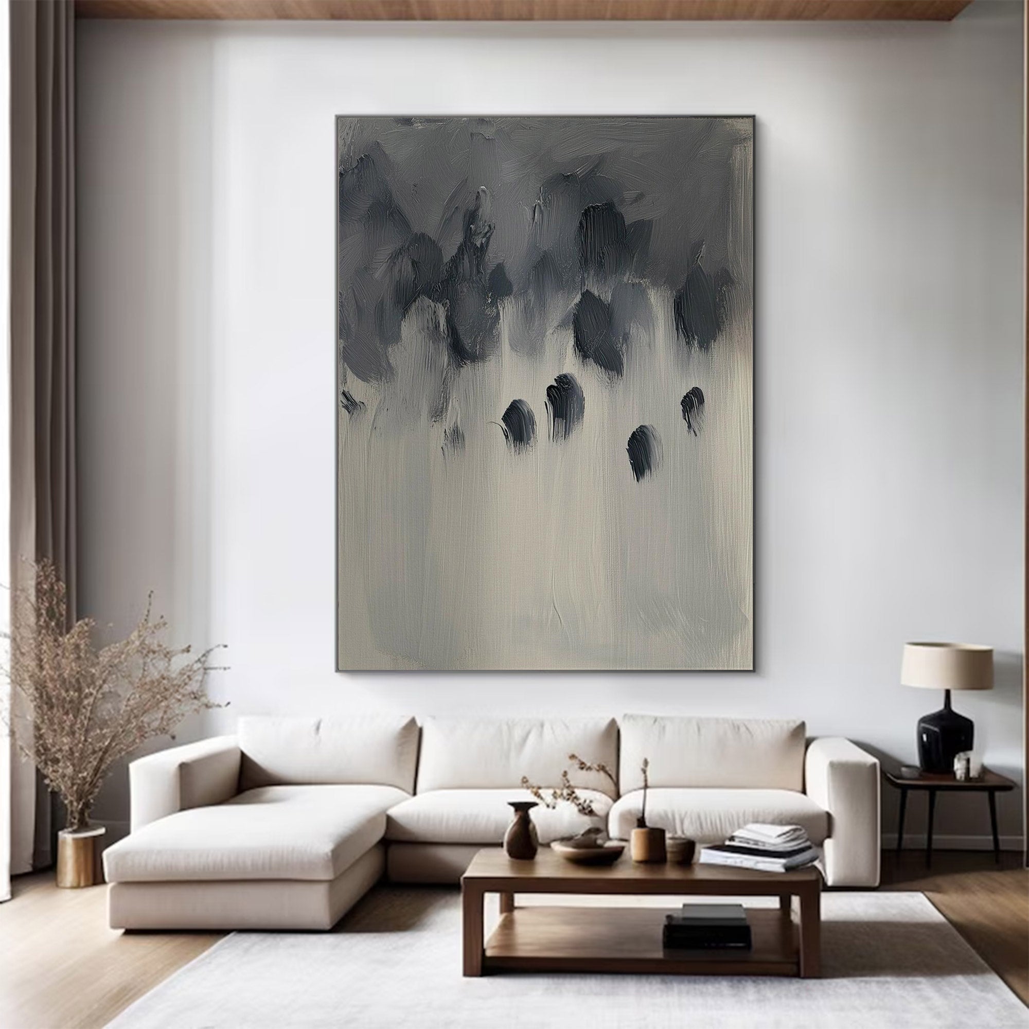 Modern Large Monochrome Abstract Art | ArtvistaGallery #WG 116