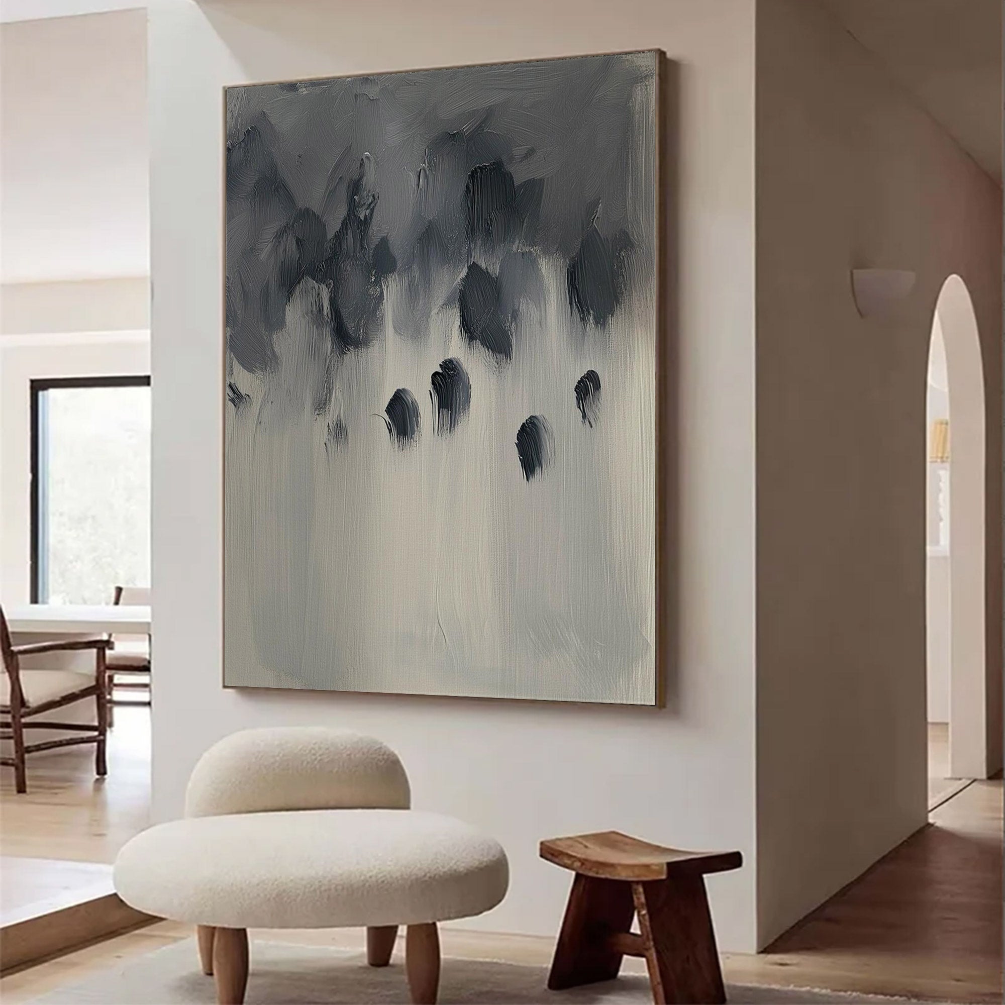 Modern Large Monochrome Abstract Art | ArtvistaGallery #WG 116
