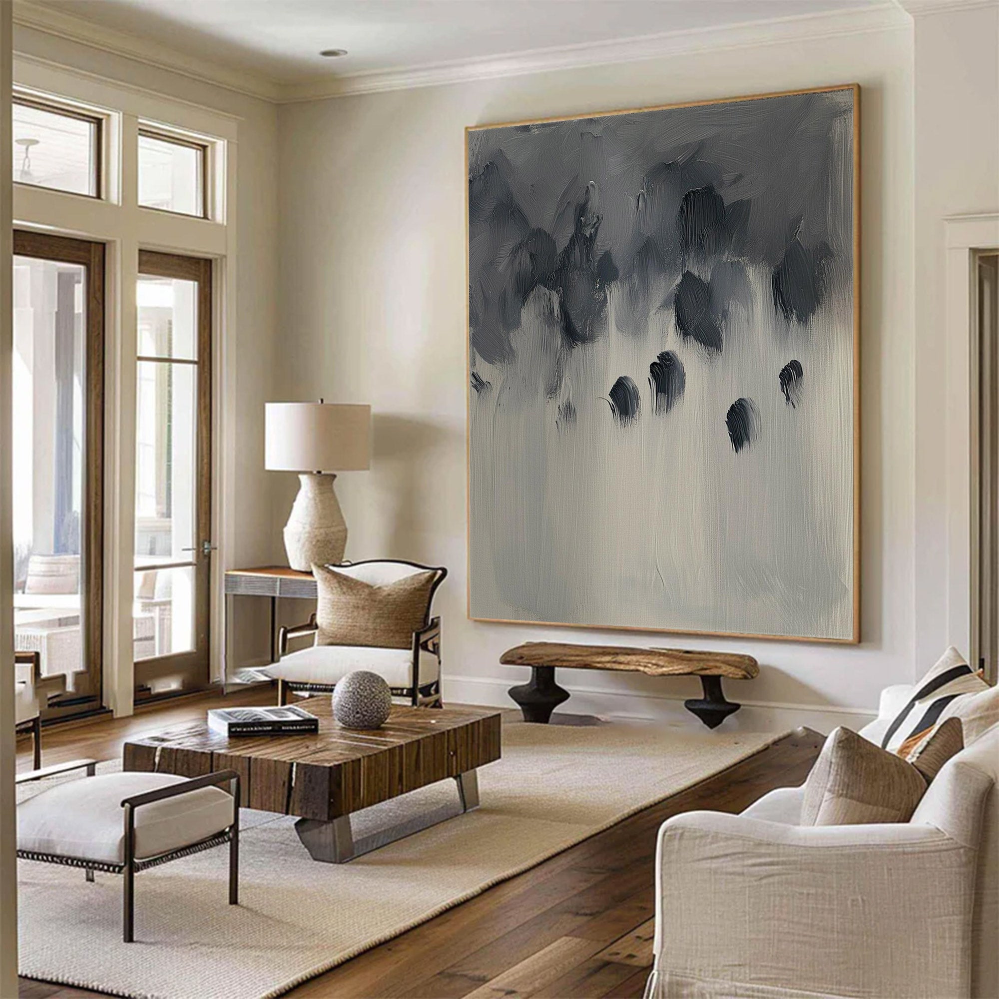 Modern Large Monochrome Abstract Art | ArtvistaGallery #WG 116