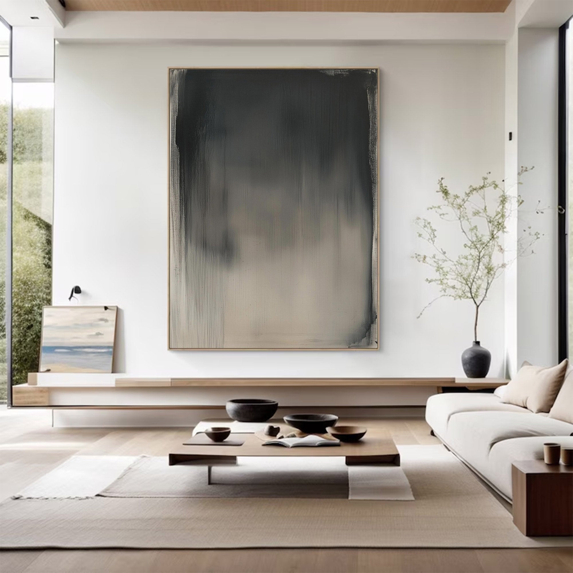Modern Large Abstract Monochrome Art | ArtvistaGallery #WG 117