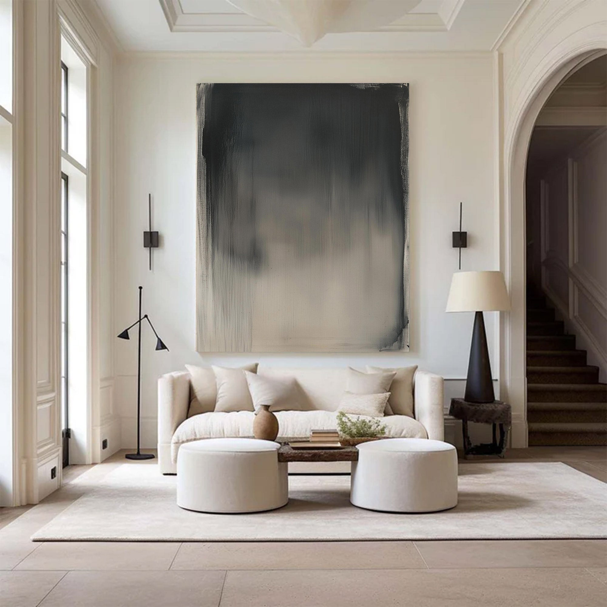 Modern Large Abstract Monochrome Art | ArtvistaGallery #WG 117