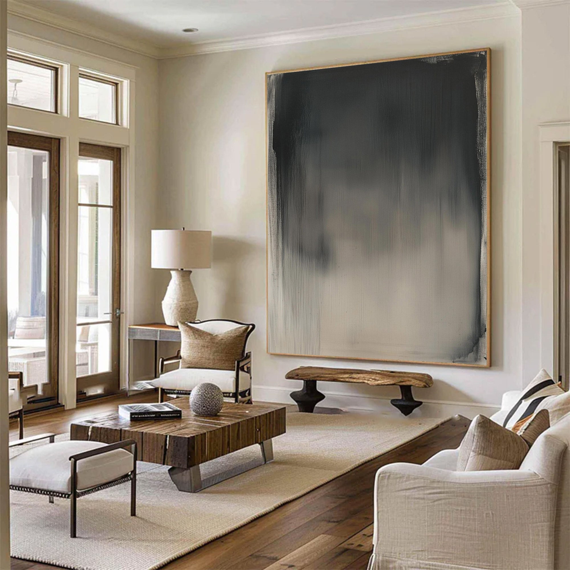 Modern Large Abstract Monochrome Art | ArtvistaGallery #WG 117