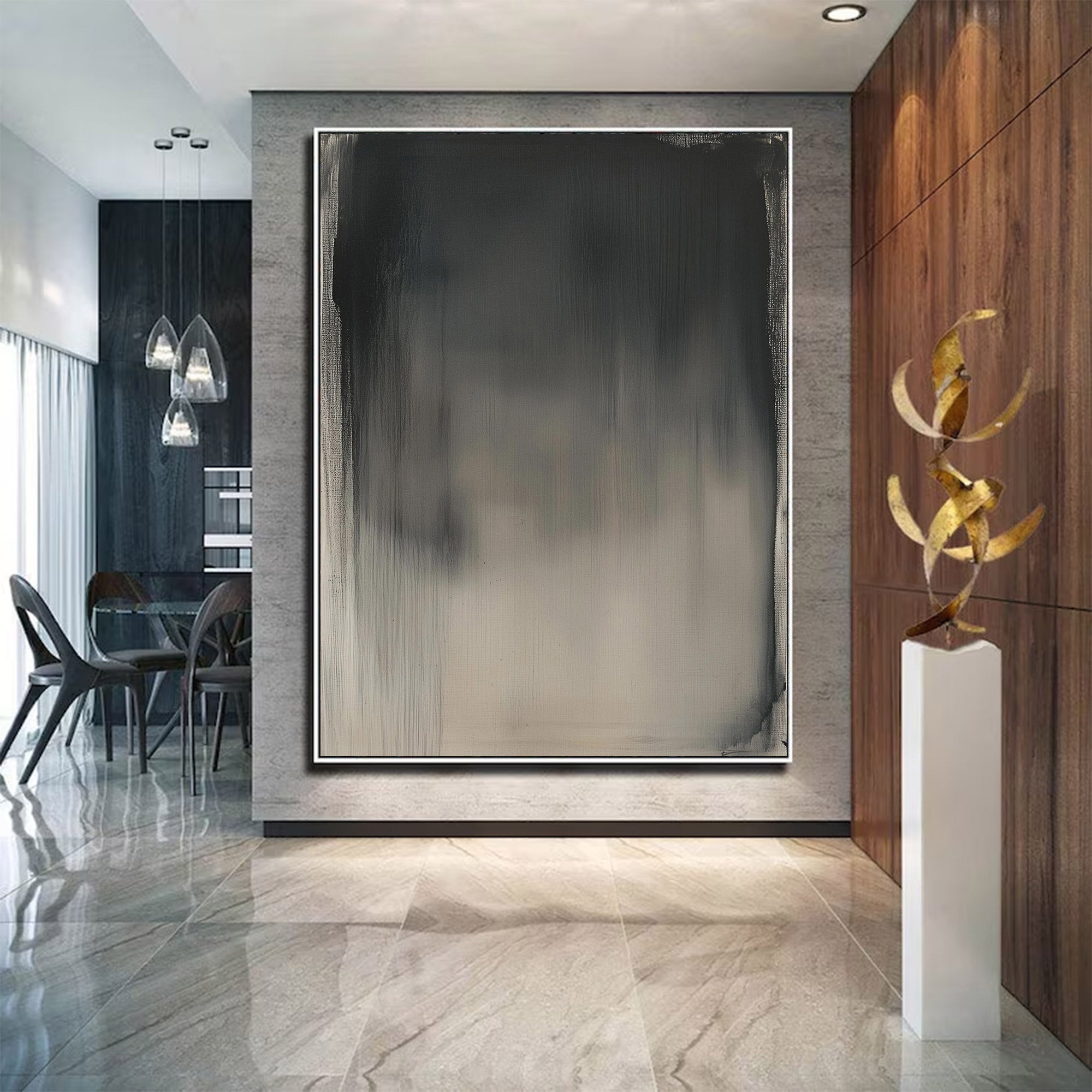 Modern Large Abstract Monochrome Art | ArtvistaGallery #WG 117