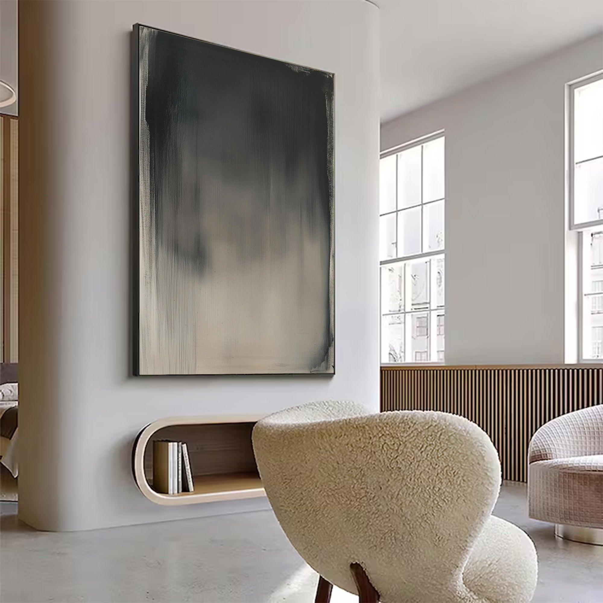 Modern Large Abstract Monochrome Art | ArtvistaGallery #WG 117