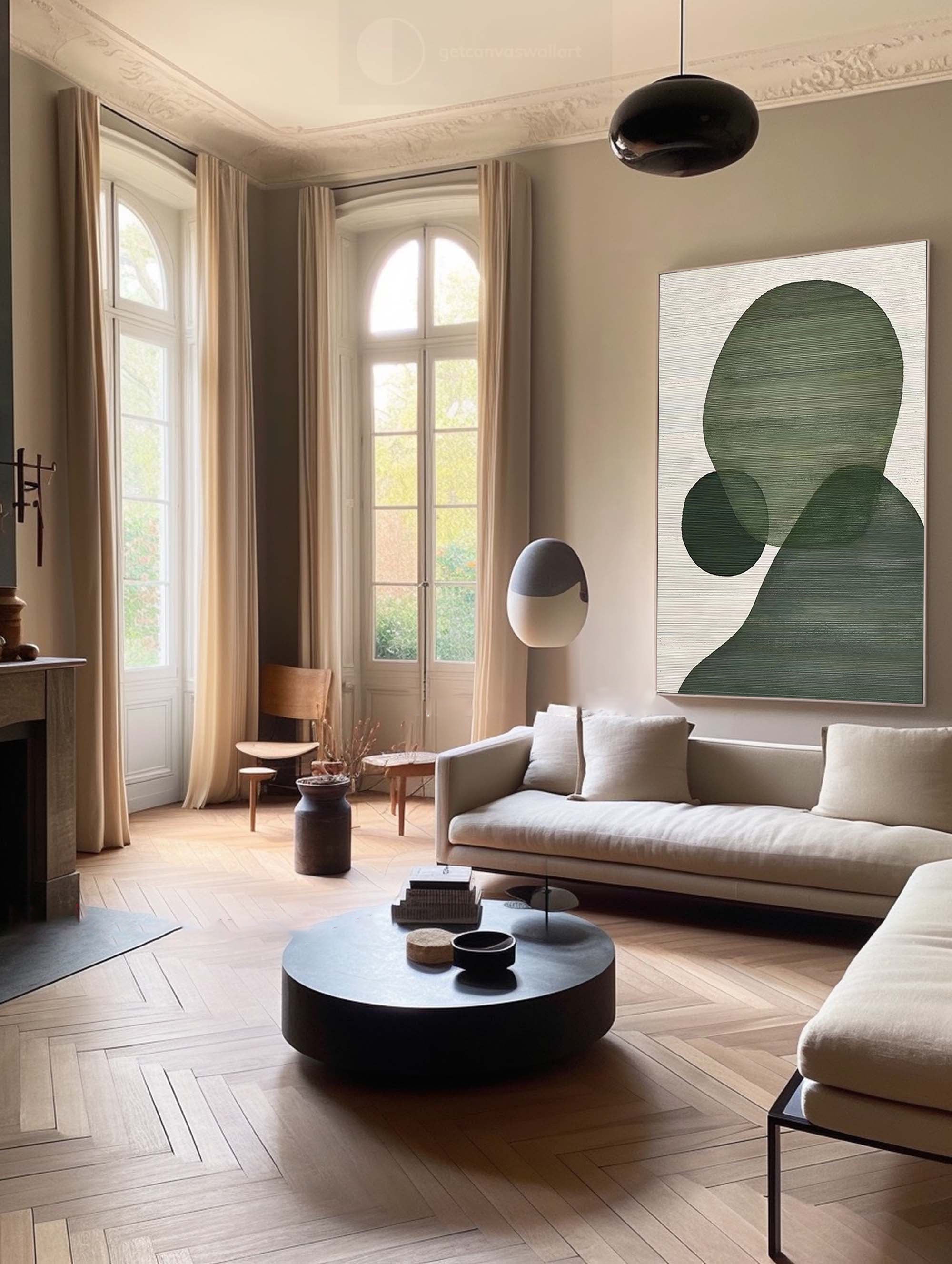 Blue & Green Abstract Painting #LL 002