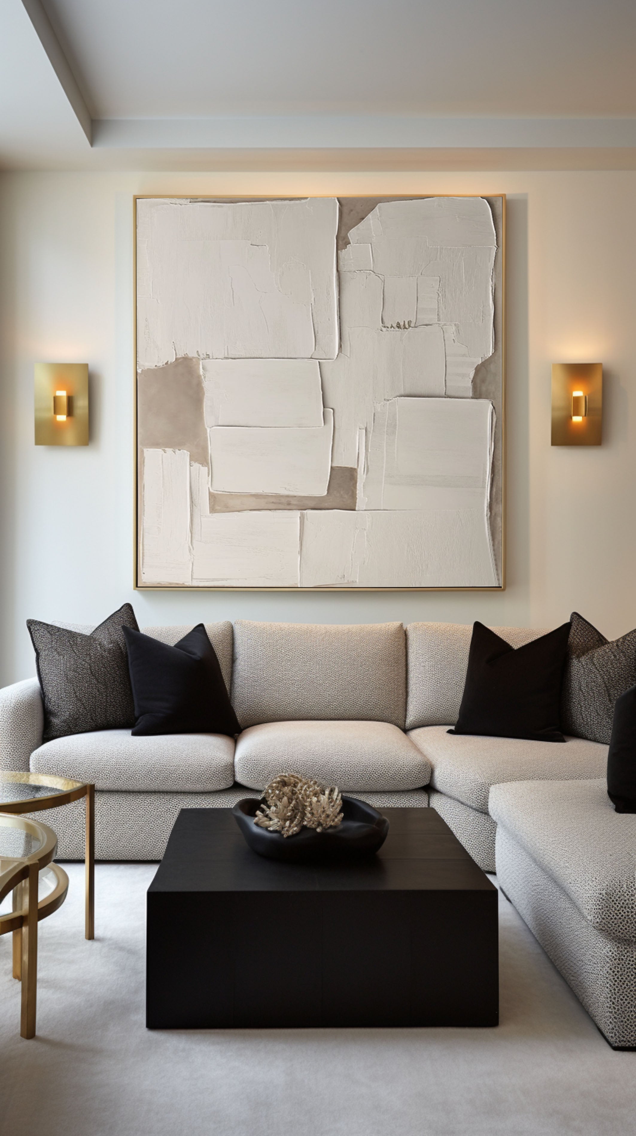 Wabi Sabi Abstract Canvas with Pale Neutral Imperfect Planes #BGA 206