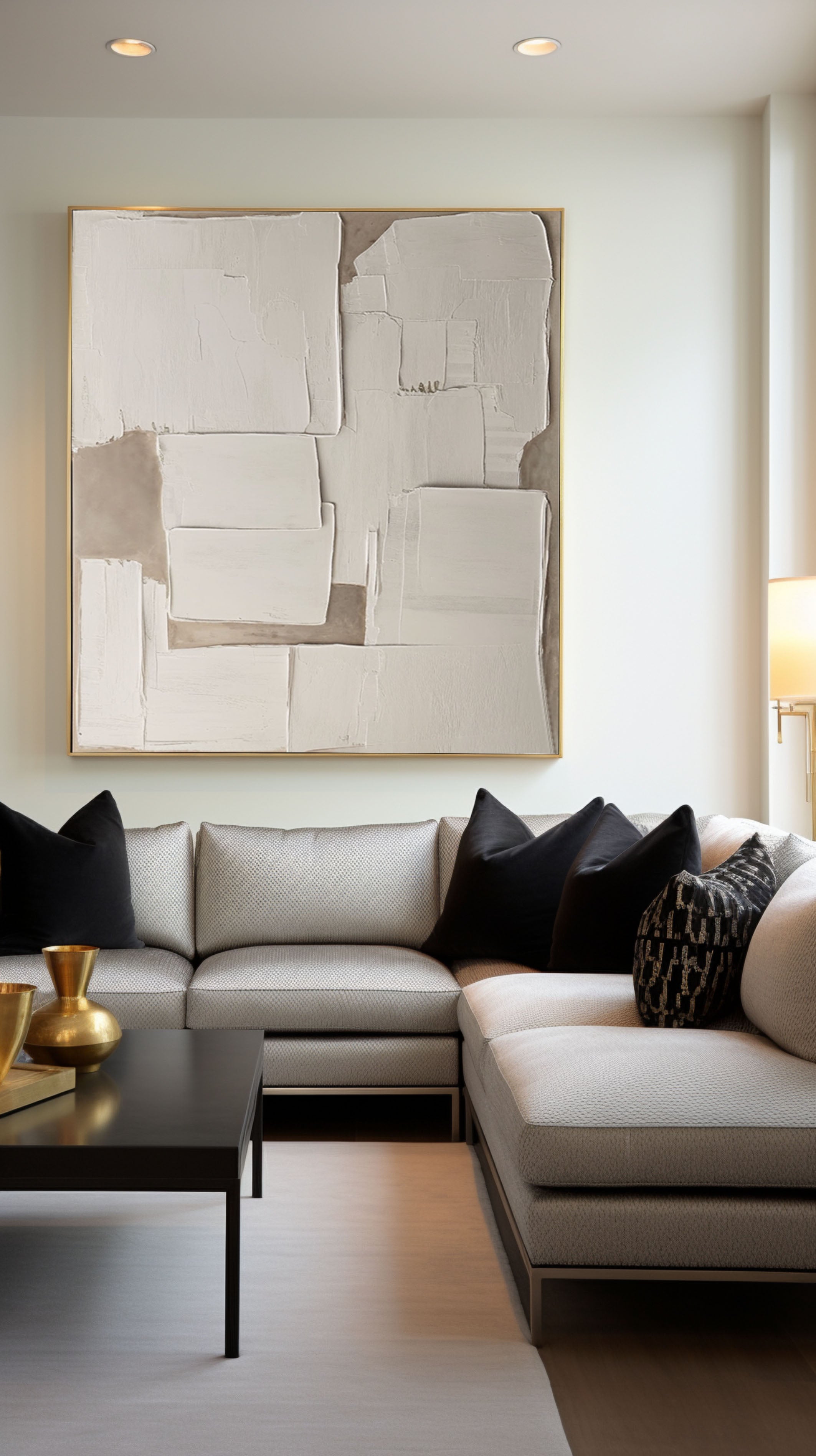 Wabi Sabi Abstract Canvas with Pale Neutral Imperfect Planes #BGA 206