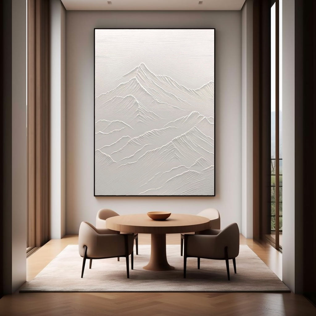 White Minimalist Abstract Painting #CXA 019