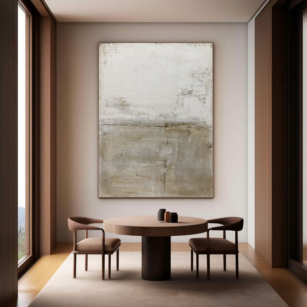 Beige & Brown Abstract Painting #LL 049