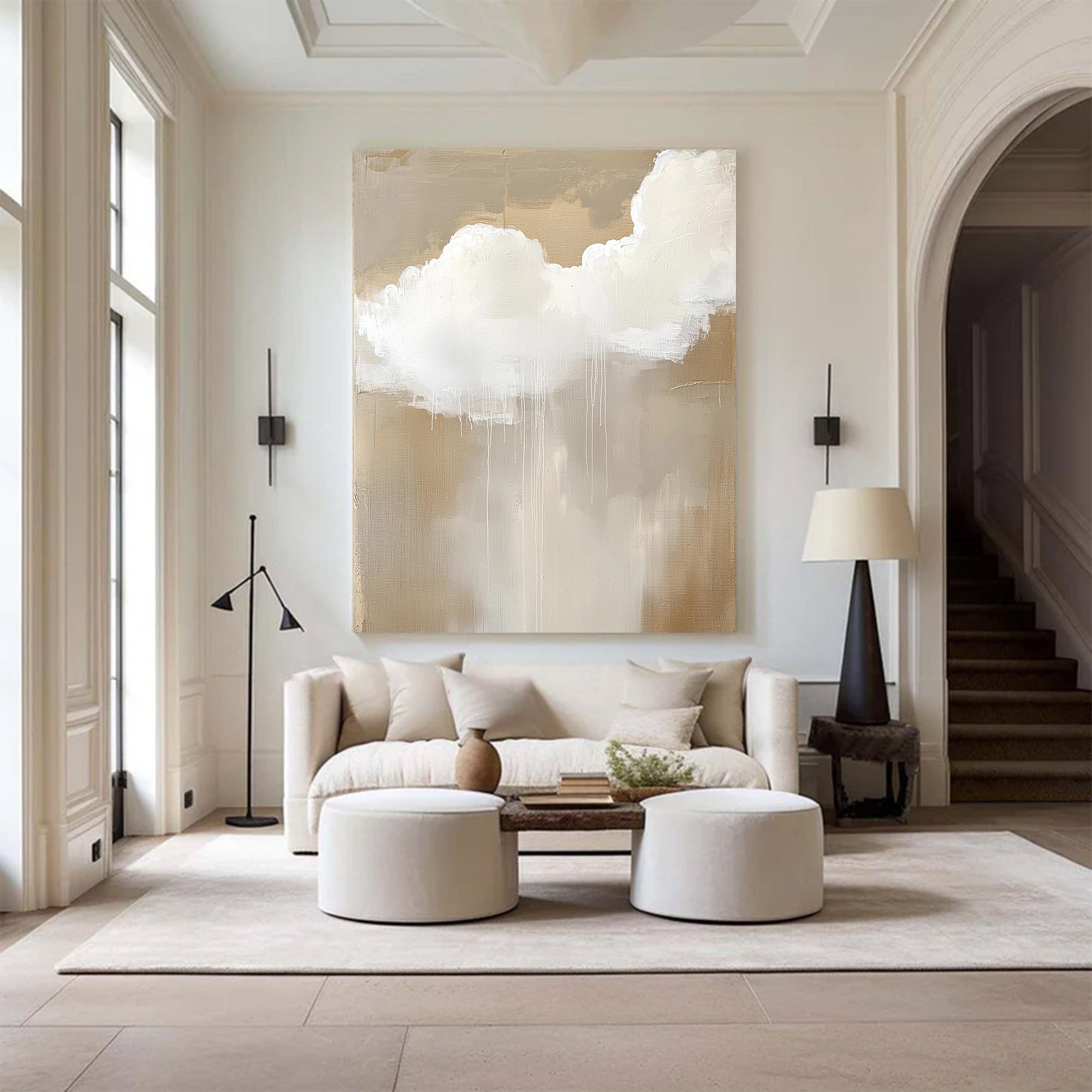 Modern Large Neutral Abstract Art | ArtvistaGallery #WG 119