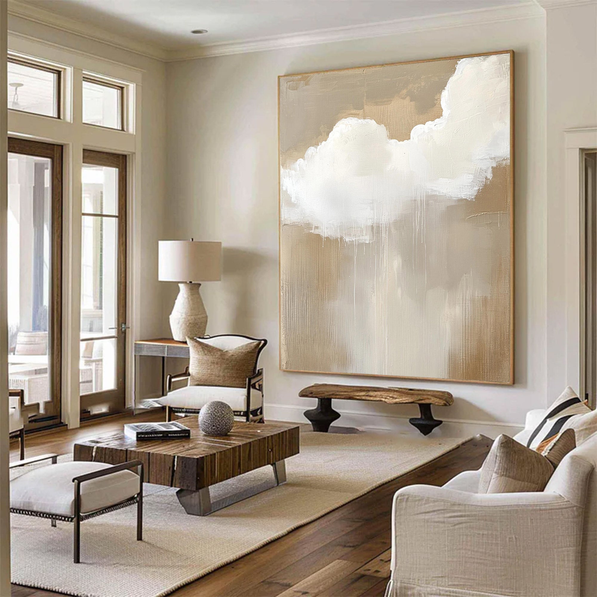 Modern Large Neutral Abstract Art | ArtvistaGallery #WG 119