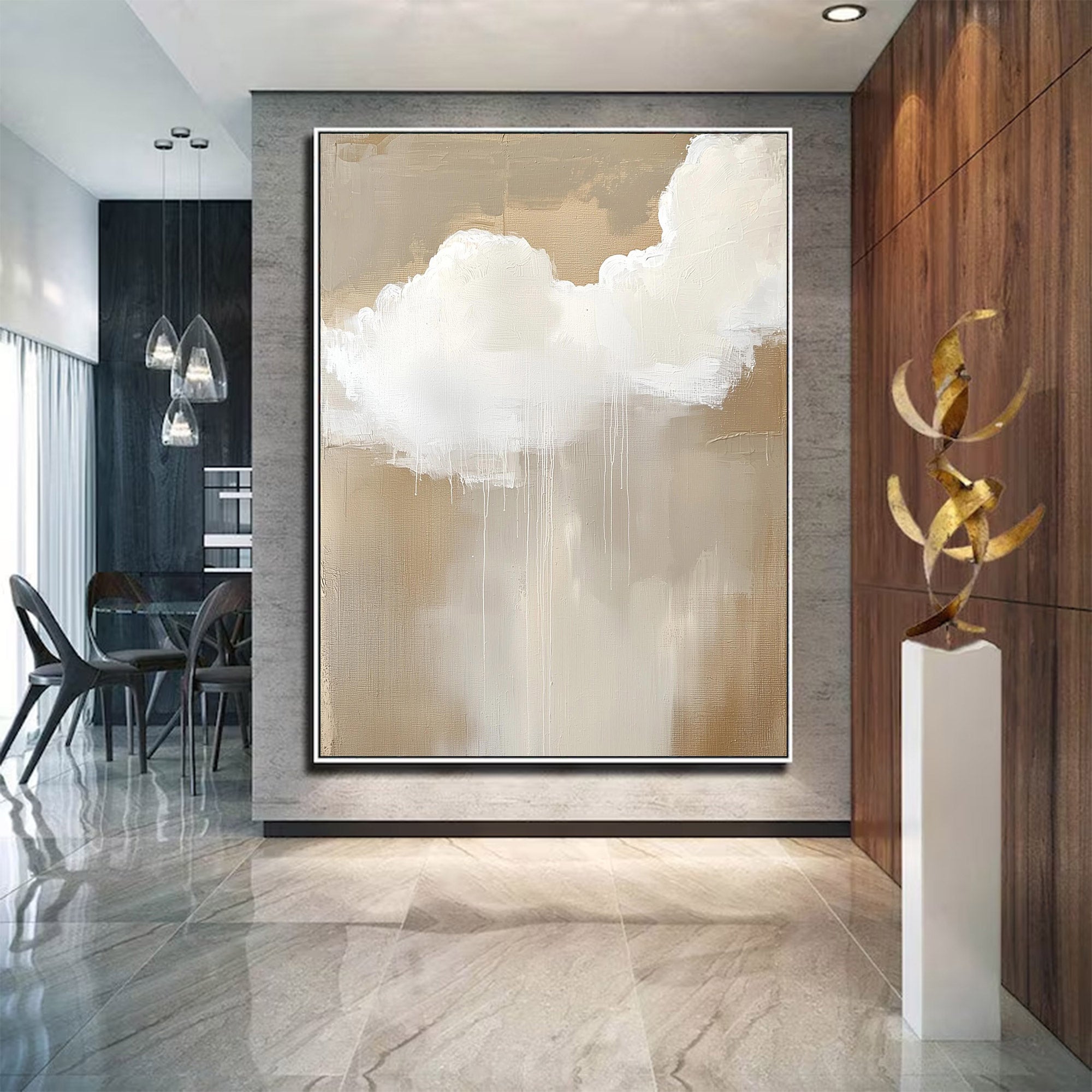Modern Large Neutral Abstract Art | ArtvistaGallery #WG 119