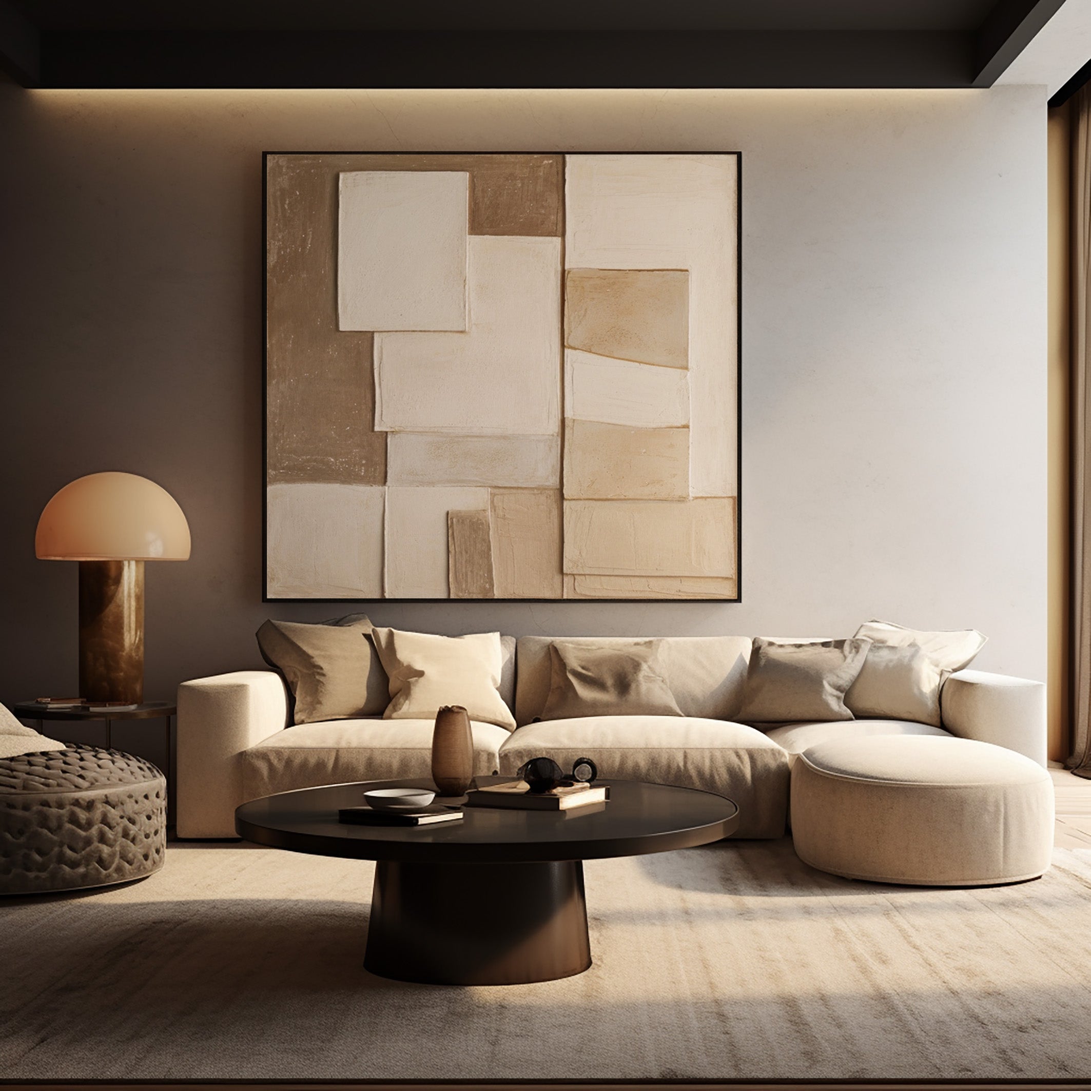 Wabi Sabi Neutral Canvas with Subtle Overlap for Modern Home #BGA 205