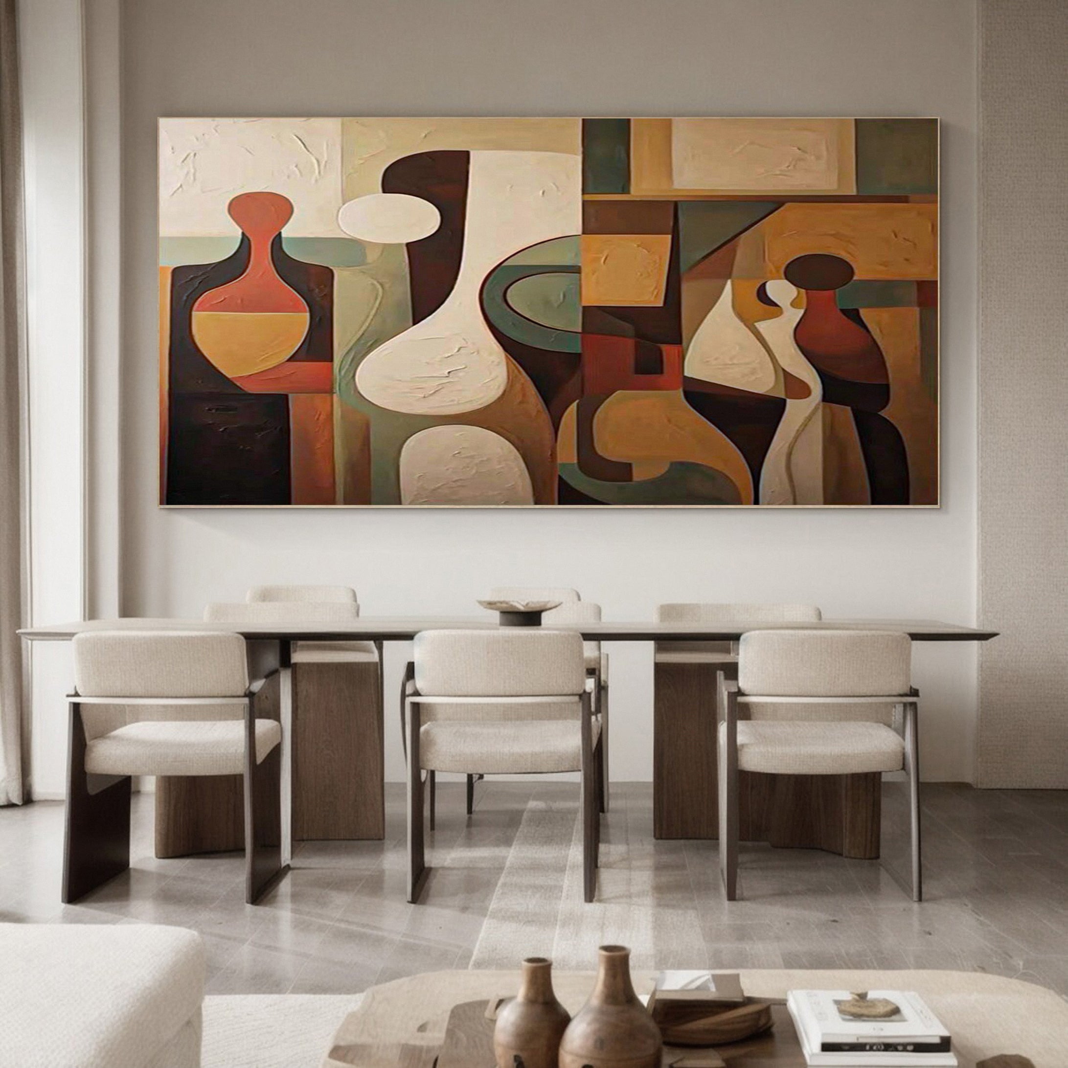 Echoes of Form: Cubist Inspired Art, Textured Abstraction #BGA 140