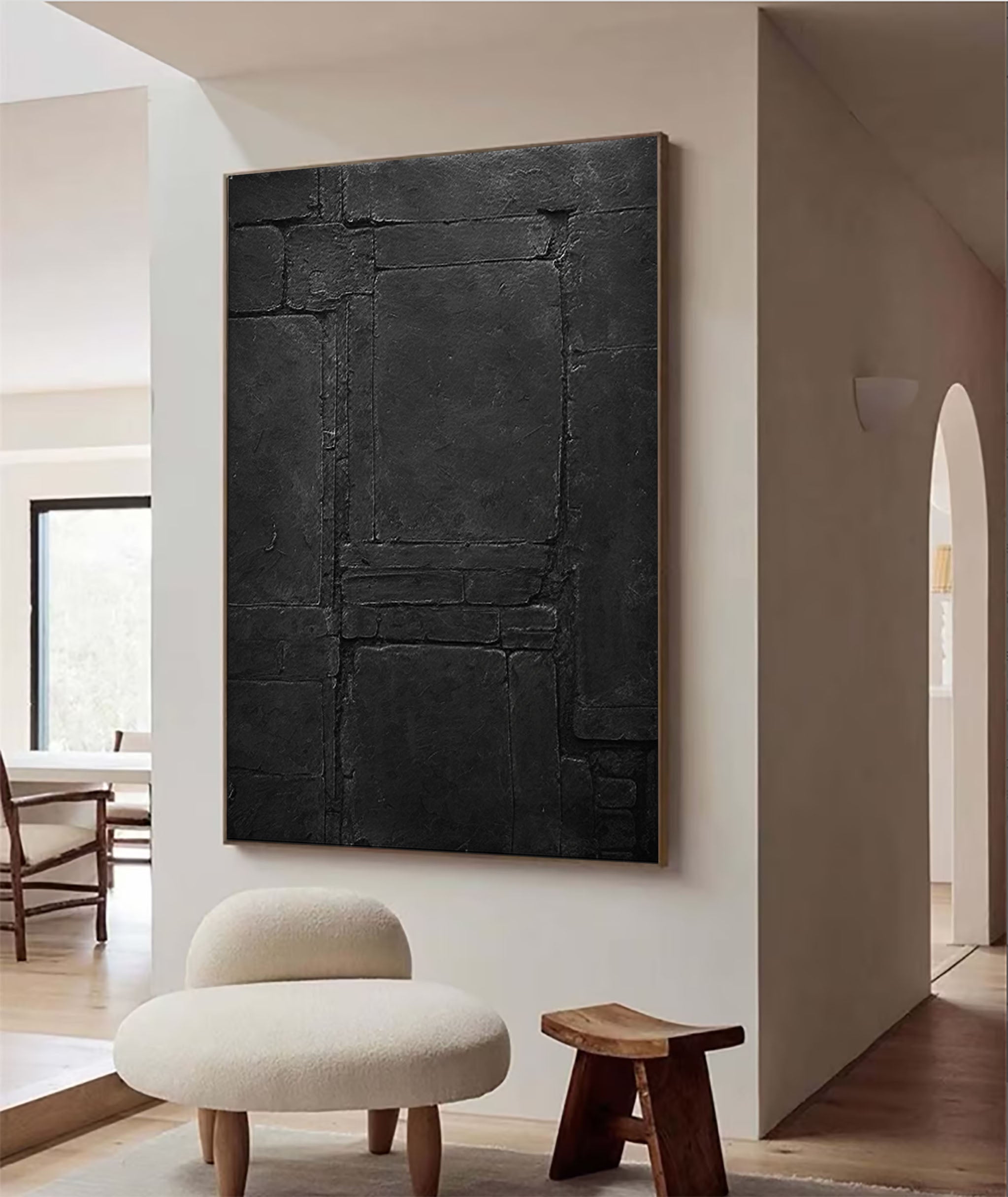 Elegant Black Abstract Wall Art for Modern Interiors #BM 022