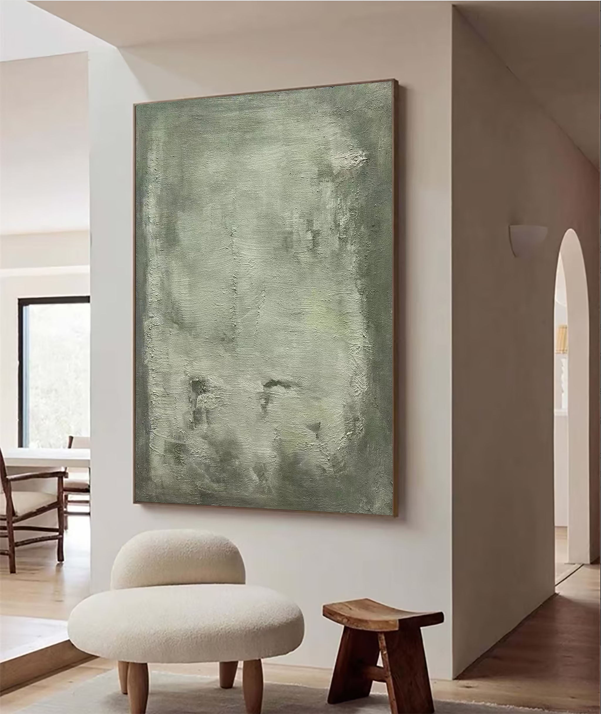 Green Minimalist Painting Modern Wall Art #BGA 004