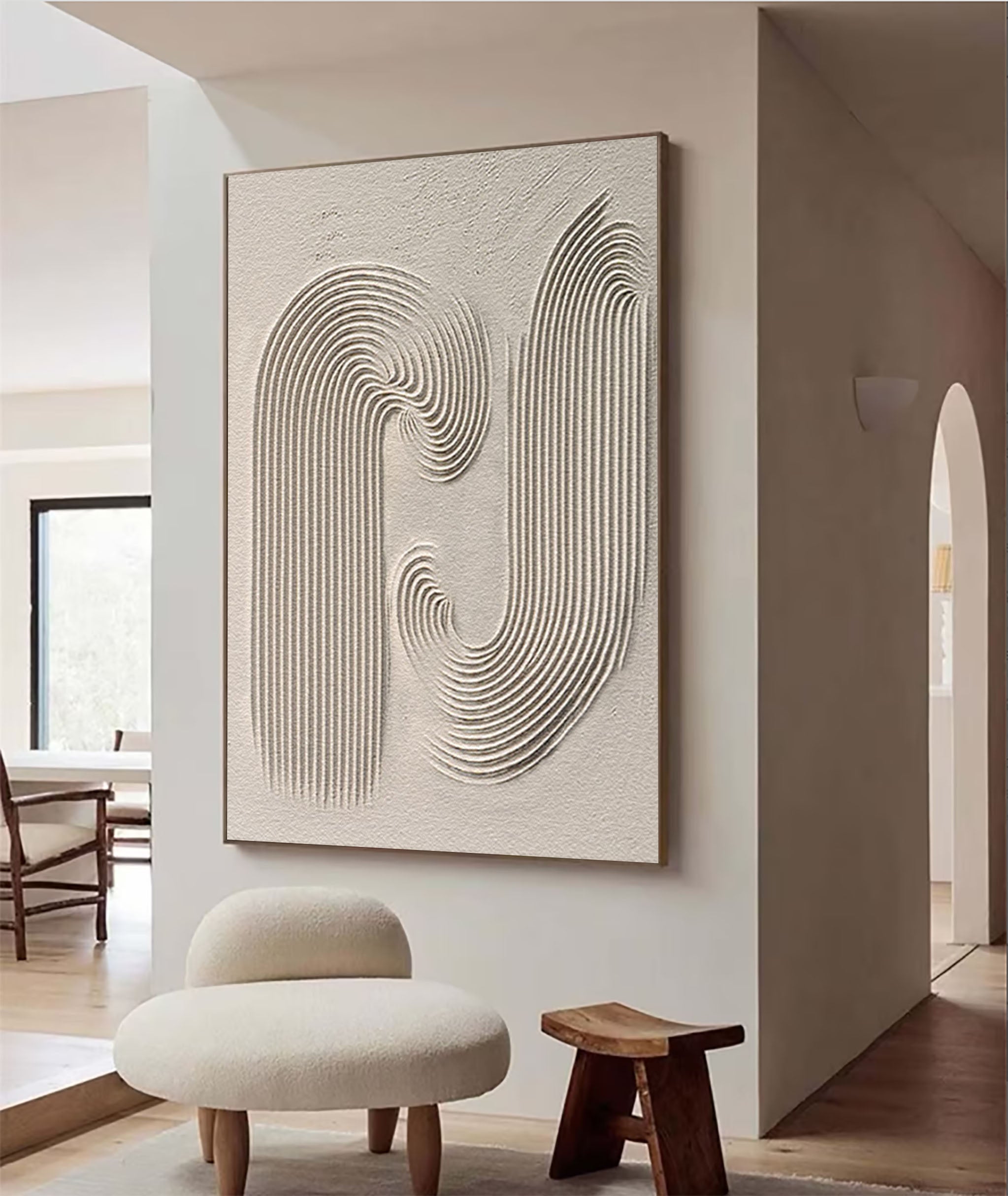 Beige Minimalist Abstract Painting #AVG 002