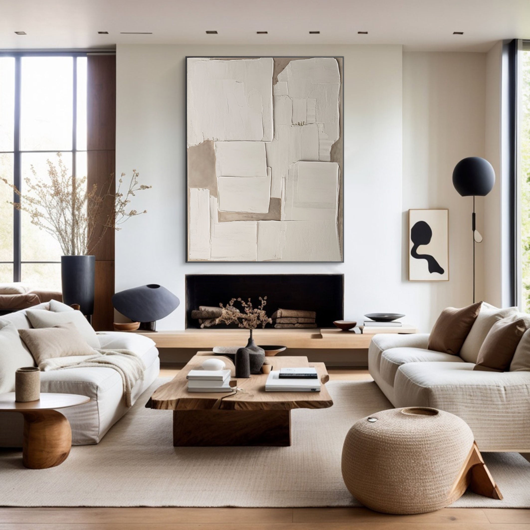 Modern Abstract Painting, 3D Neutral Beige Palette #BGA 143