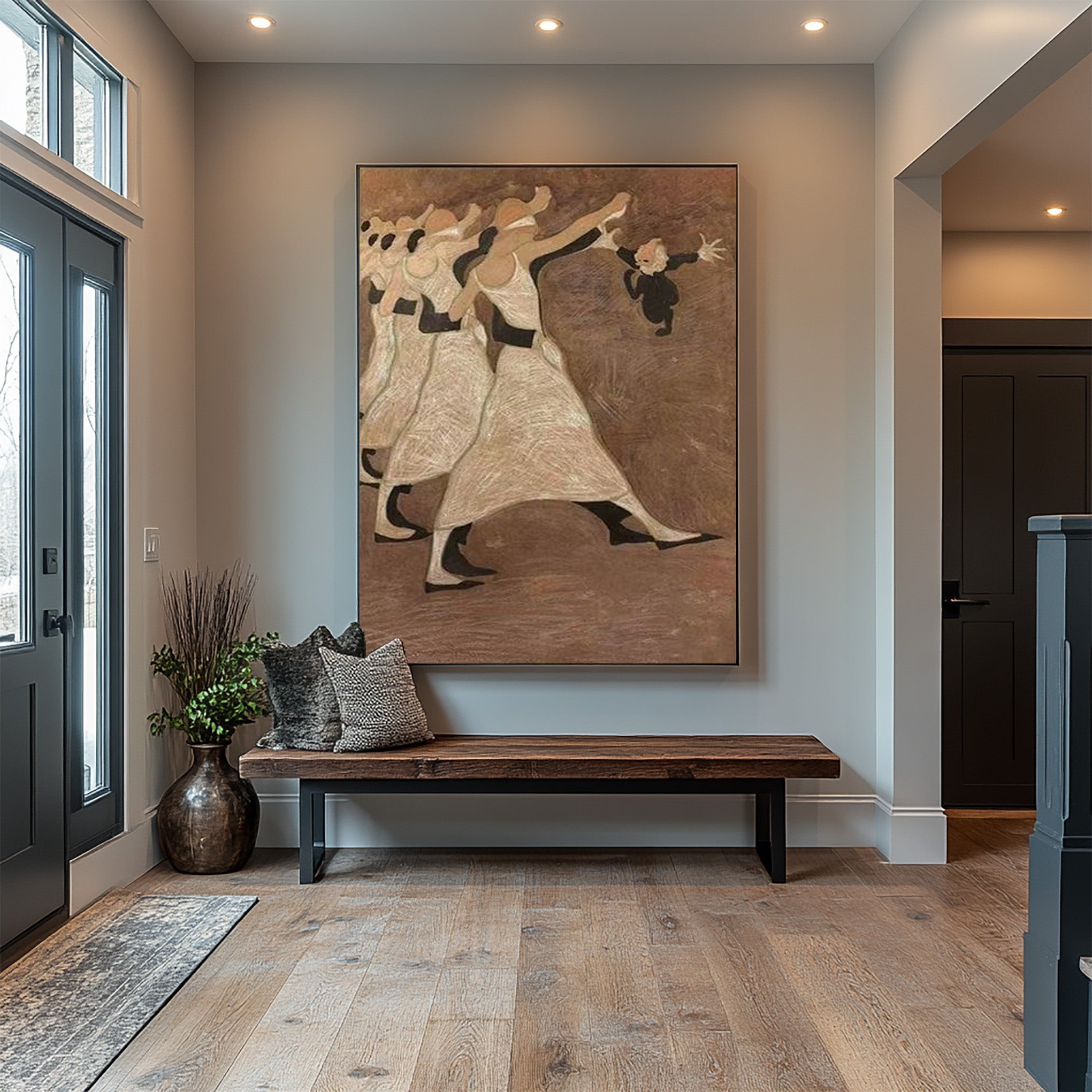 Dynamic Dancing Figures Modern Figurative Art Painting #WG 089