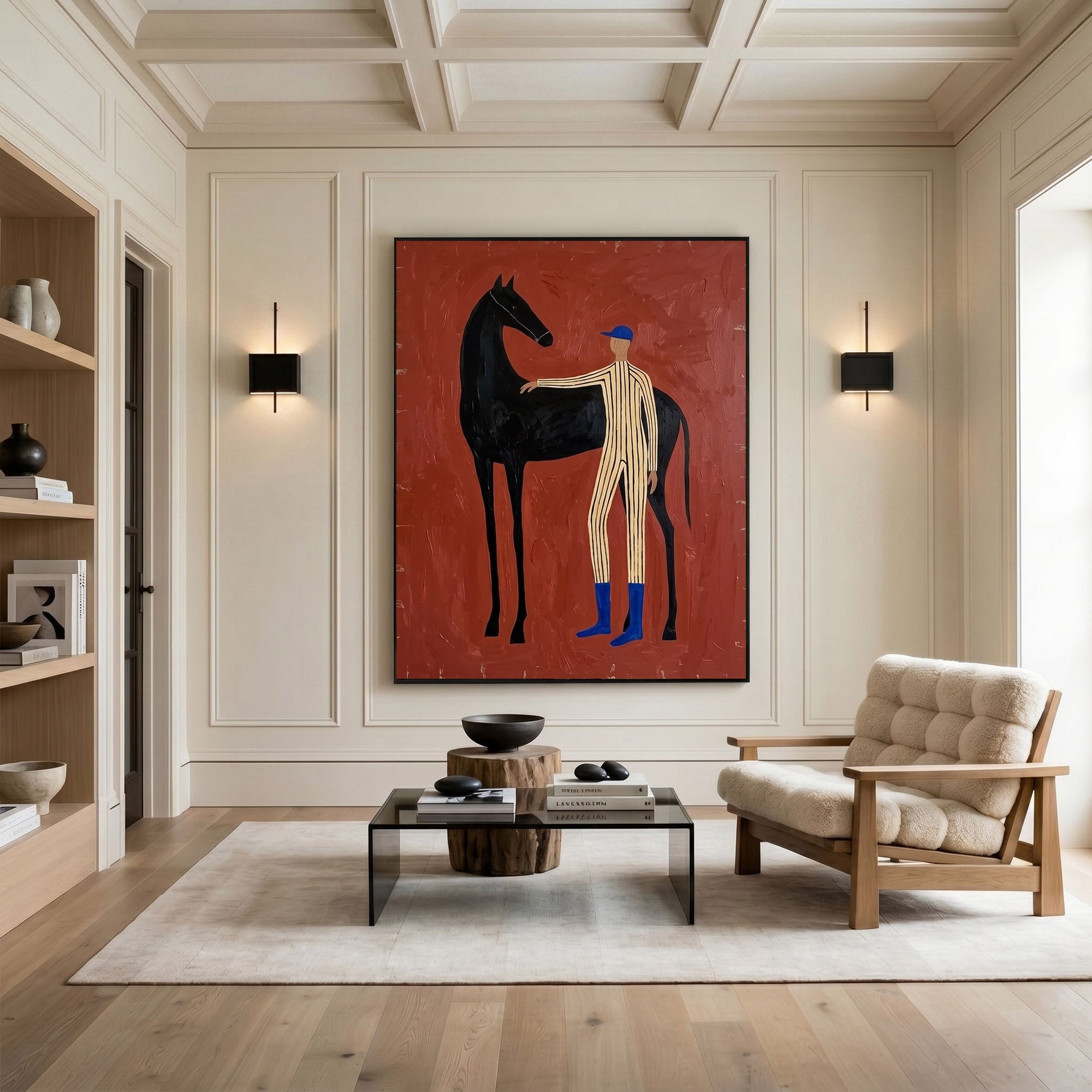 Large Cowboy Horse Wall Art Contemporary Western Figurative Painting