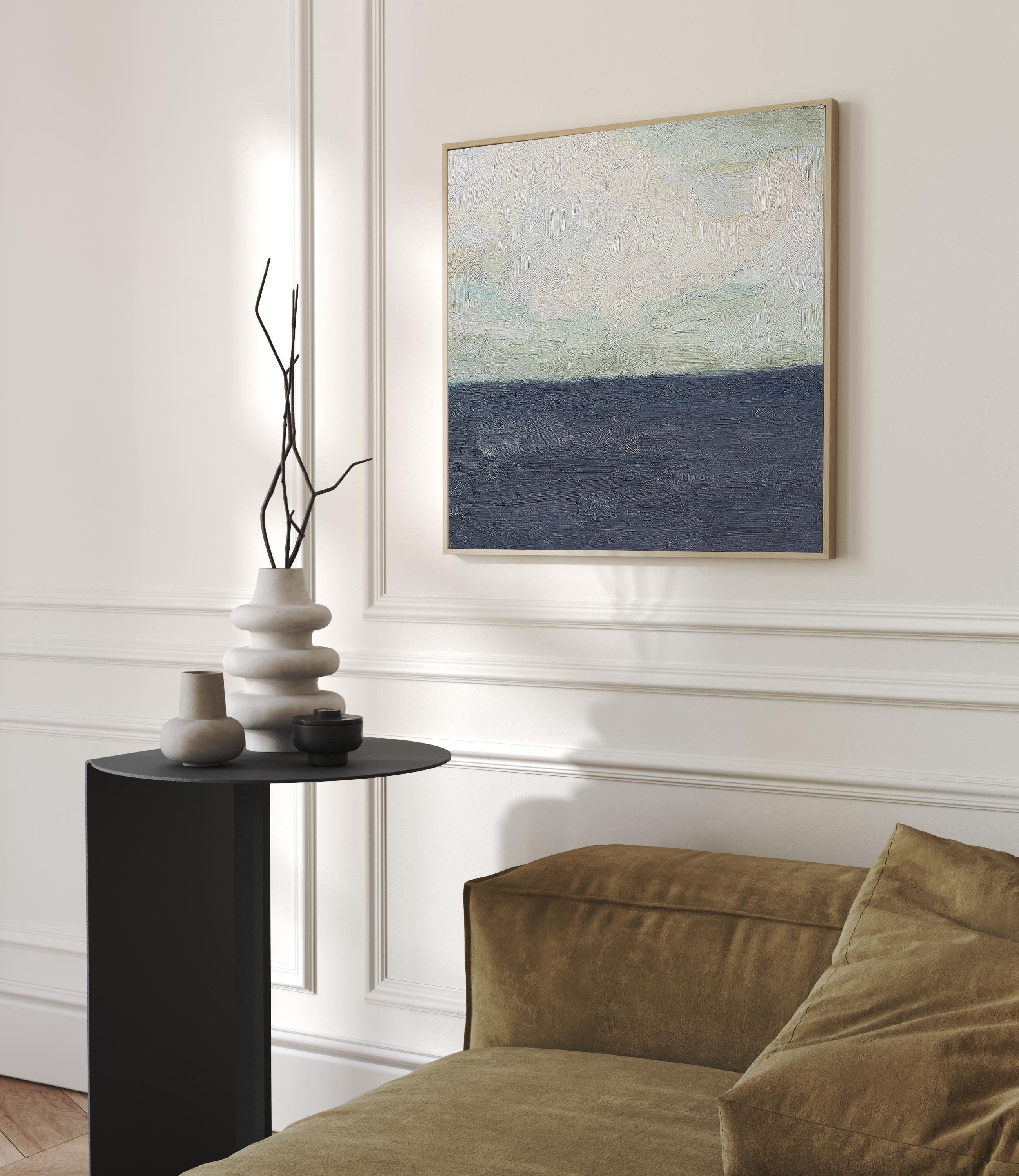 Minimalist Impasto Abstract Wall Art, Horizontal Color Fields #BGA 071