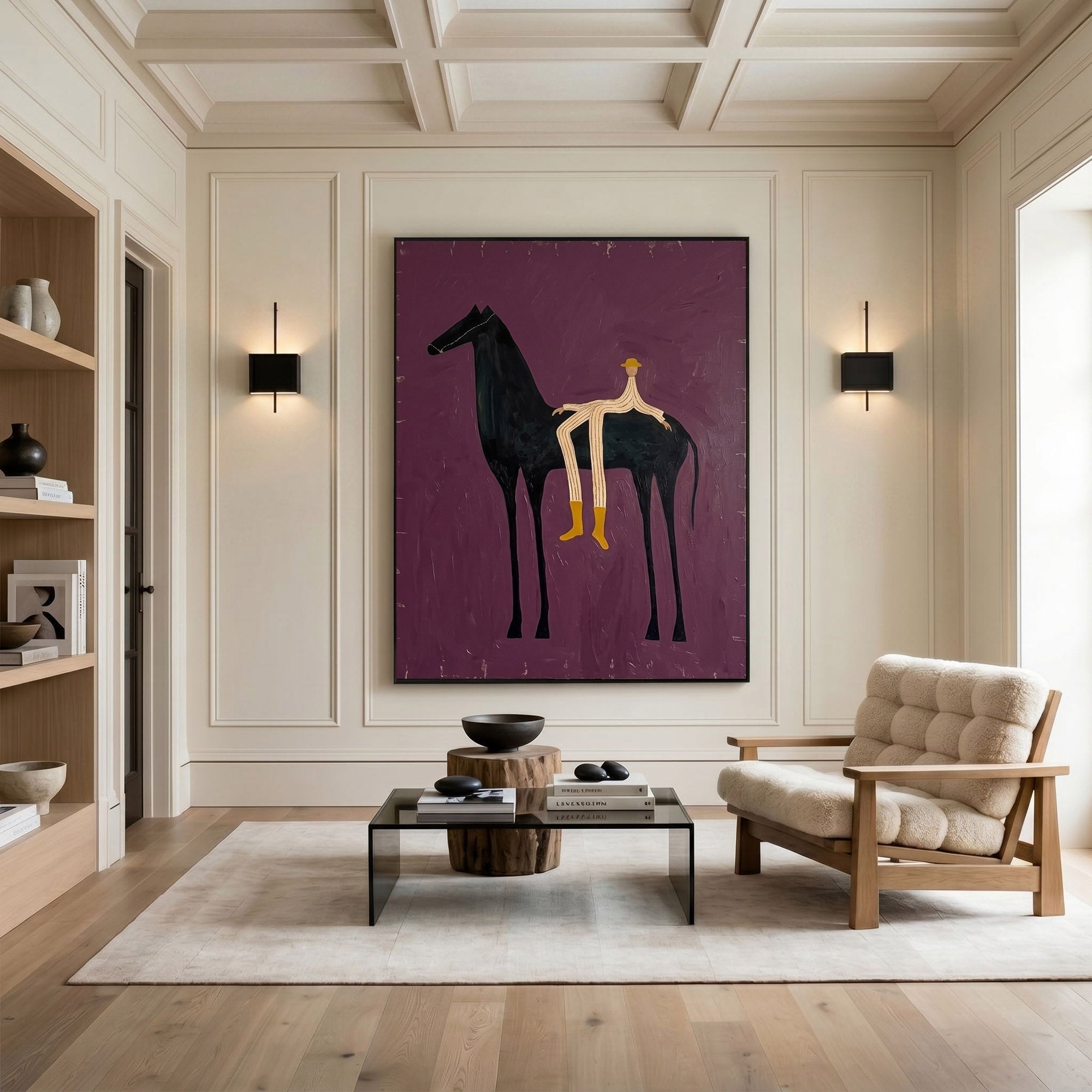 Large Cowboy Horse Wall Art Contemporary Western Figurative Painting