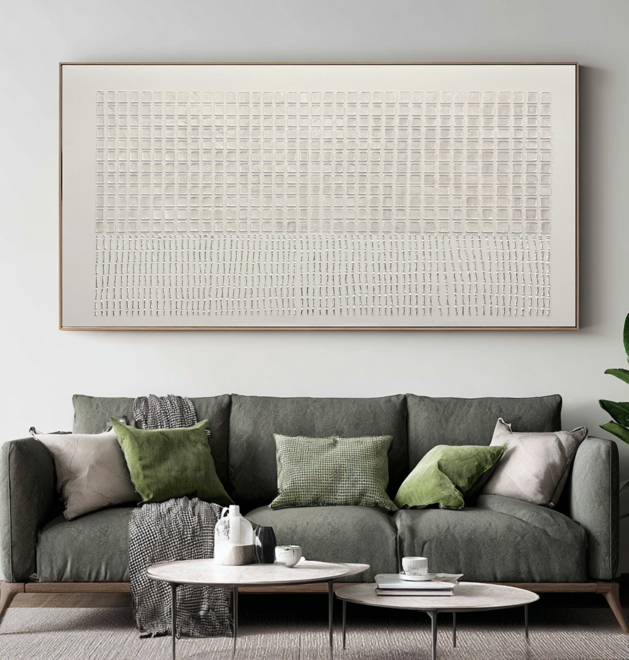Large Abstract Oil Painting Beige Texture, Statement Wall Art for Modern Living Room | ArtvistaGallery #WAB 023