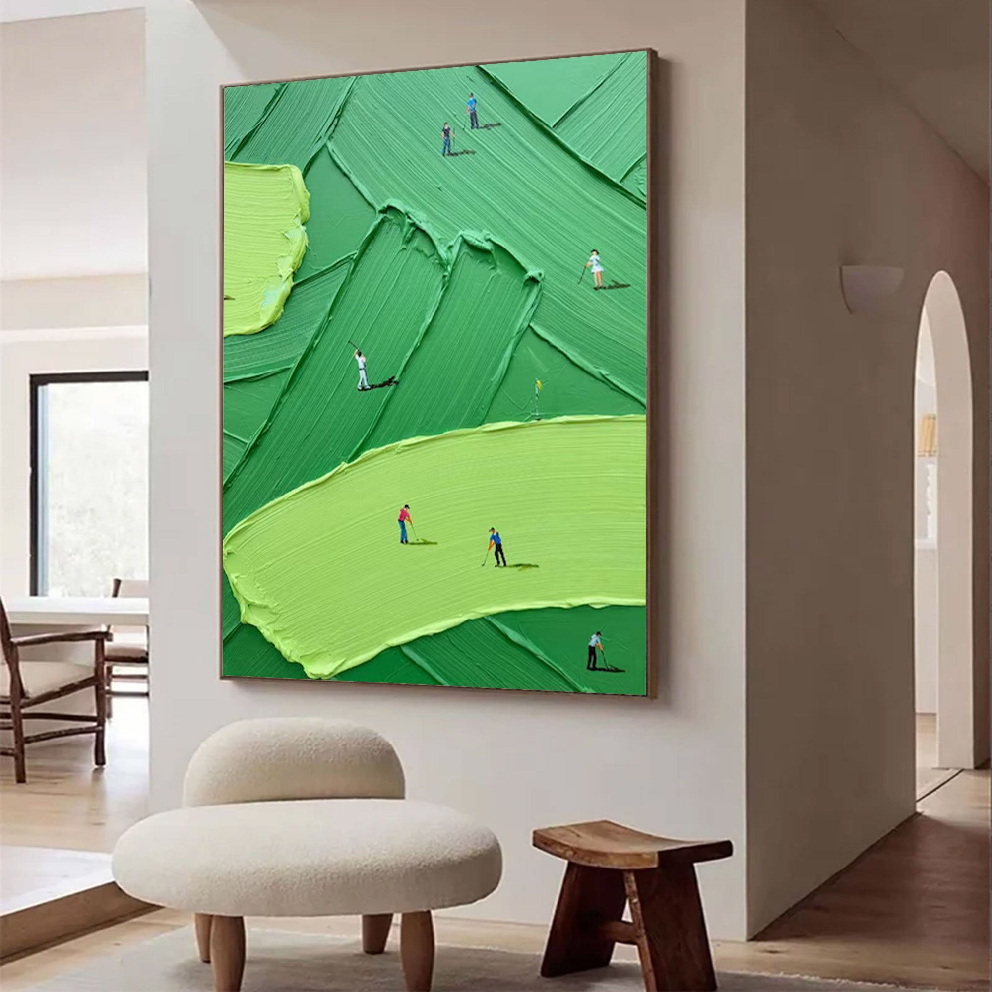 Large Textured Impasto Golf Painting | ArtvistaGallery #WG 098
