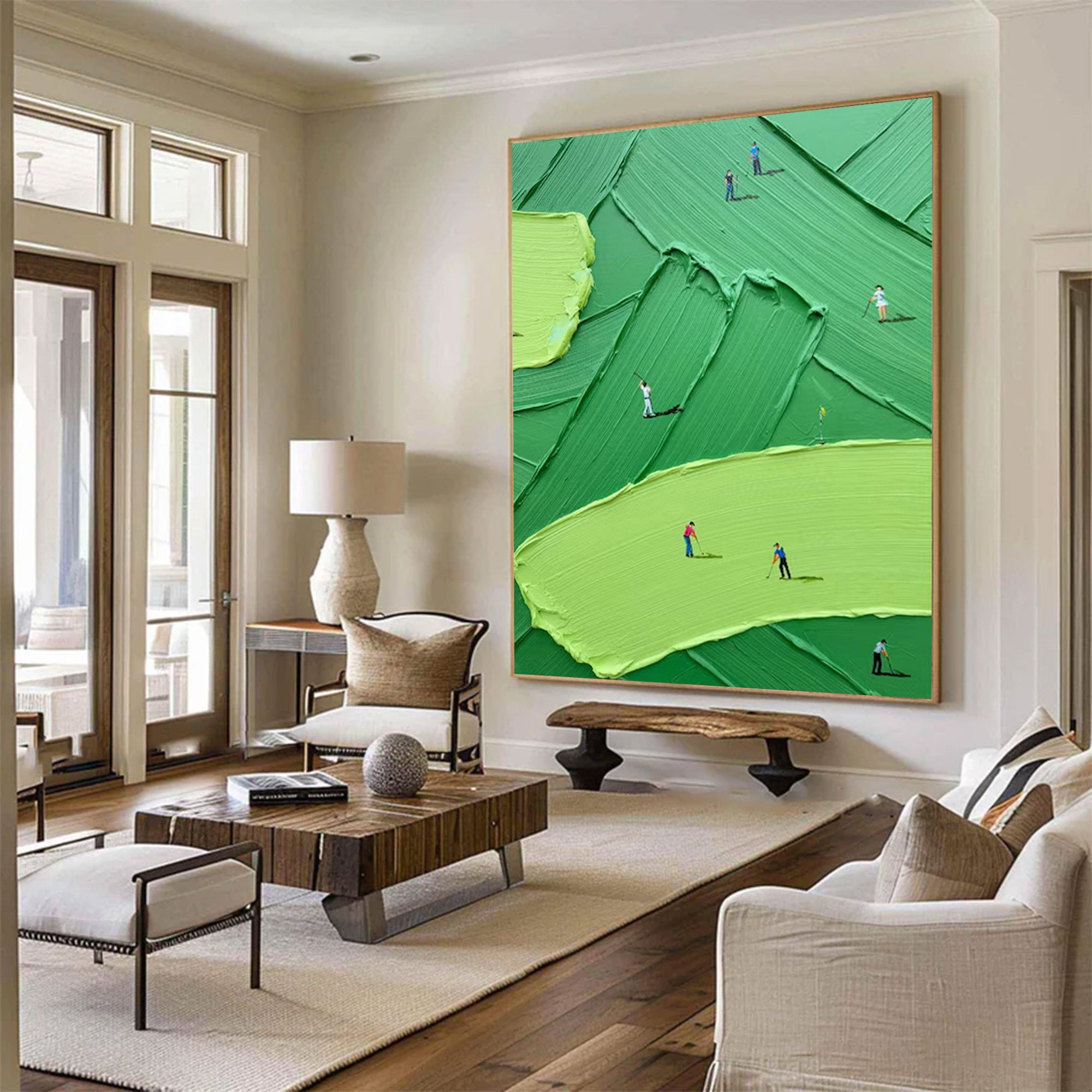 Large Textured Impasto Golf Painting | ArtvistaGallery #WG 098