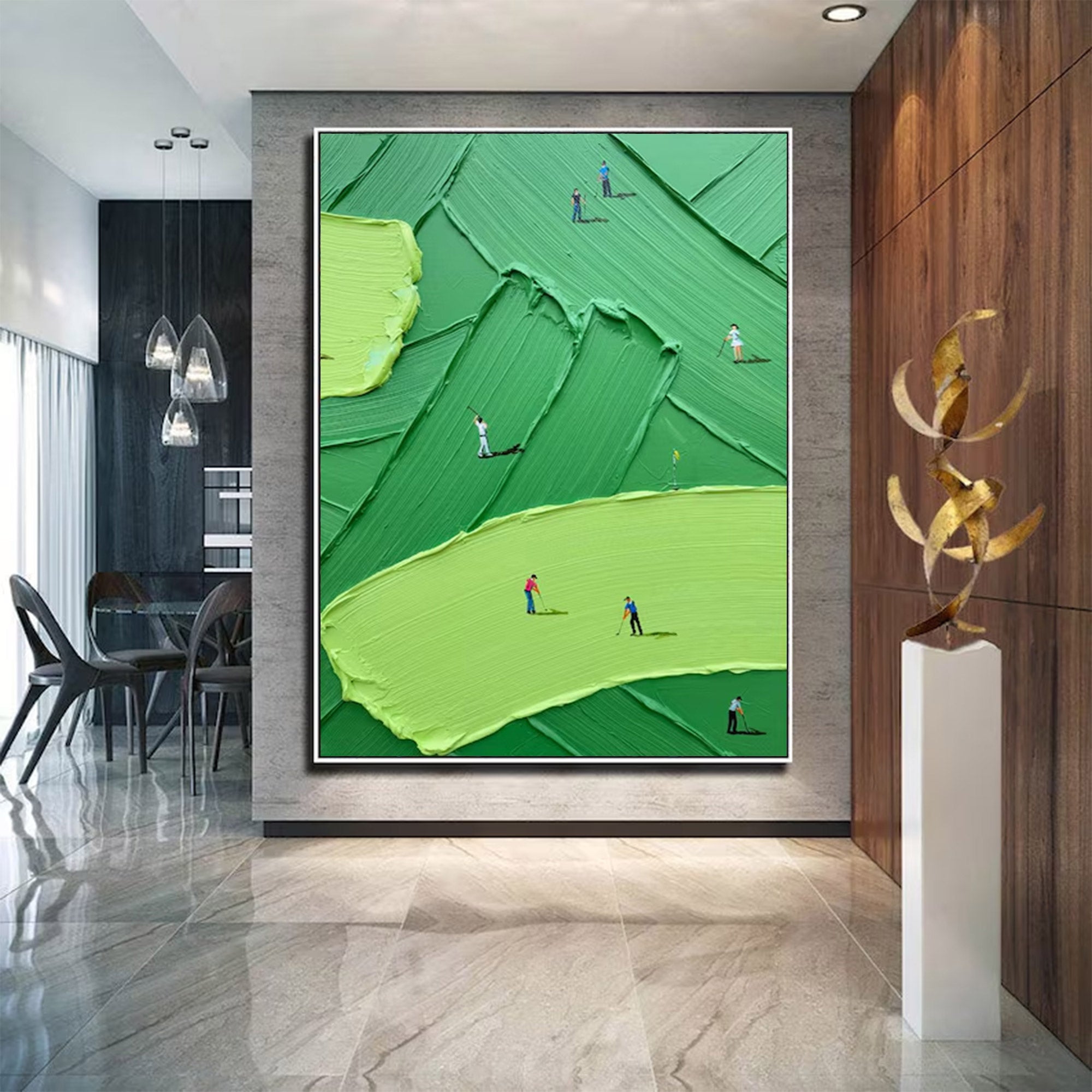 Large Textured Impasto Golf Painting | ArtvistaGallery #WG 098
