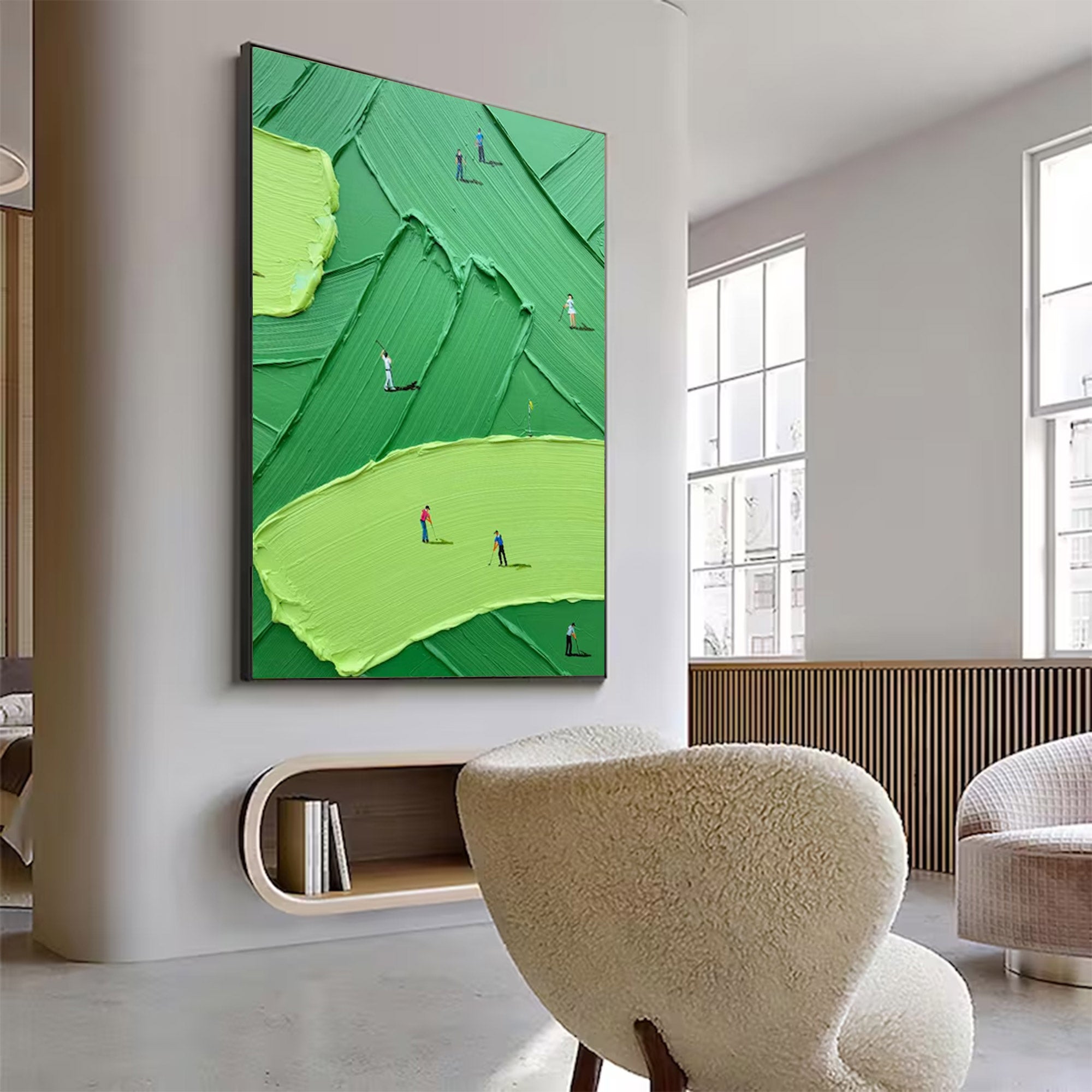 Large Textured Impasto Golf Painting | ArtvistaGallery #WG 098