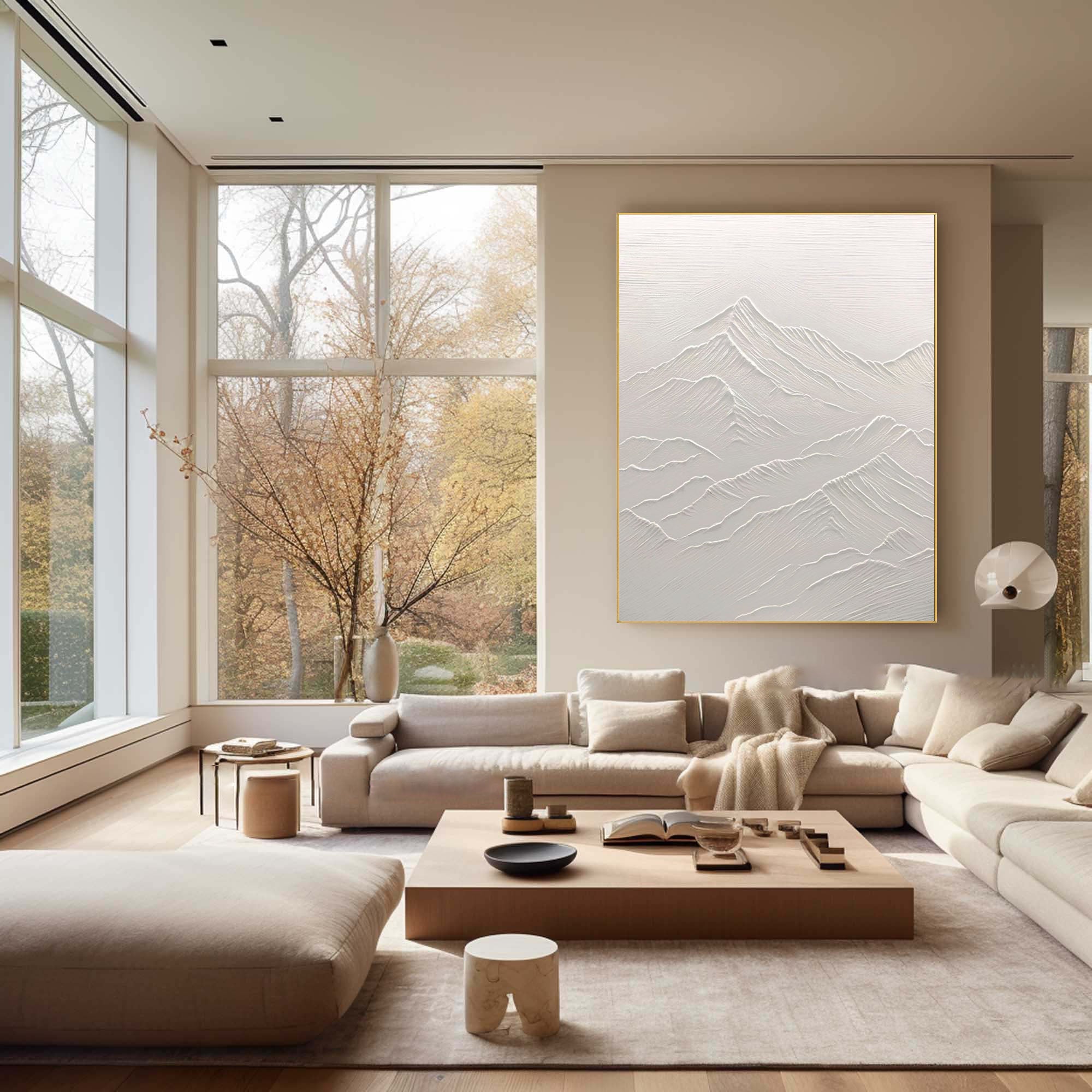 White Minimalist Abstract Painting #CXA 019