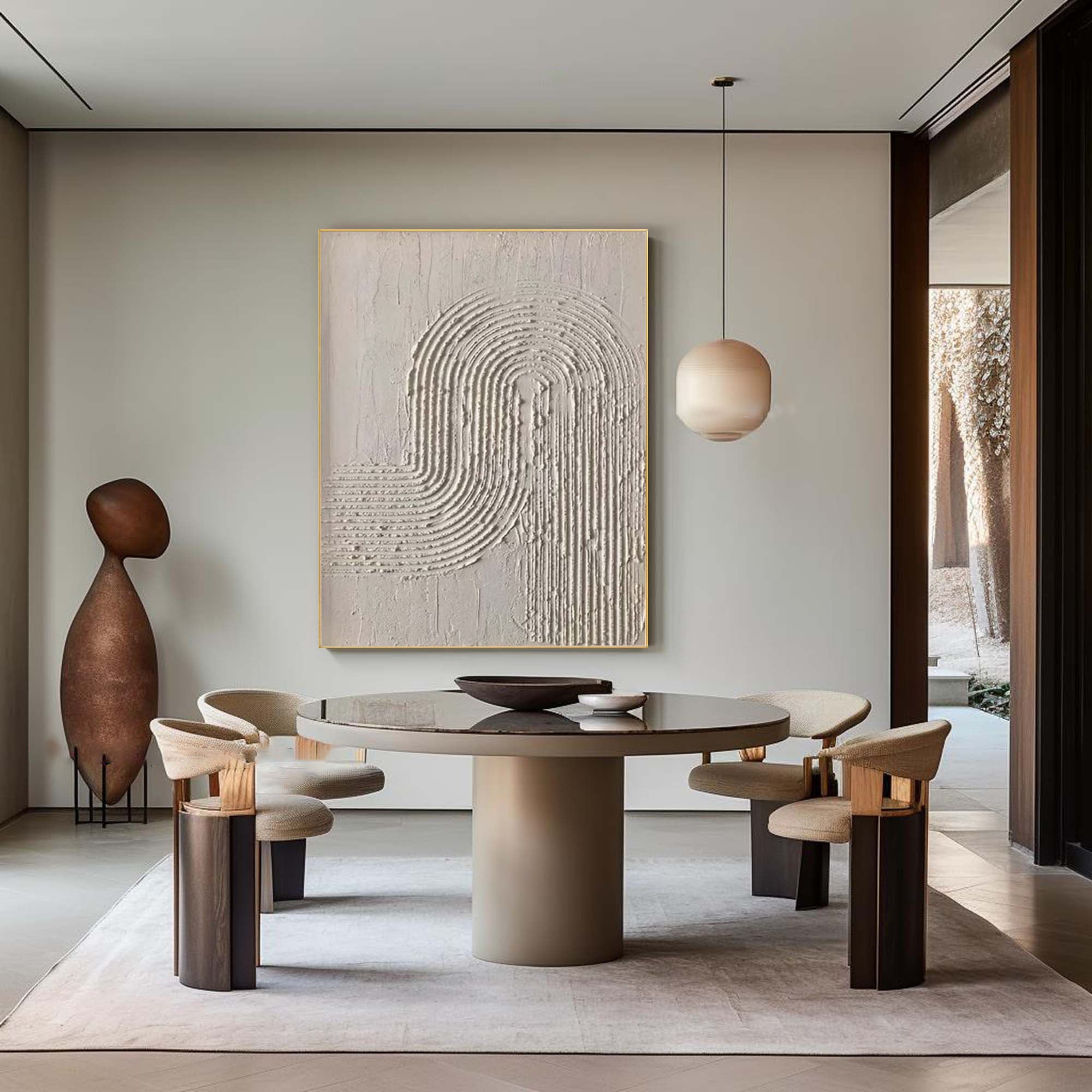 Beige & Brown Abstract Painting #CXA 021