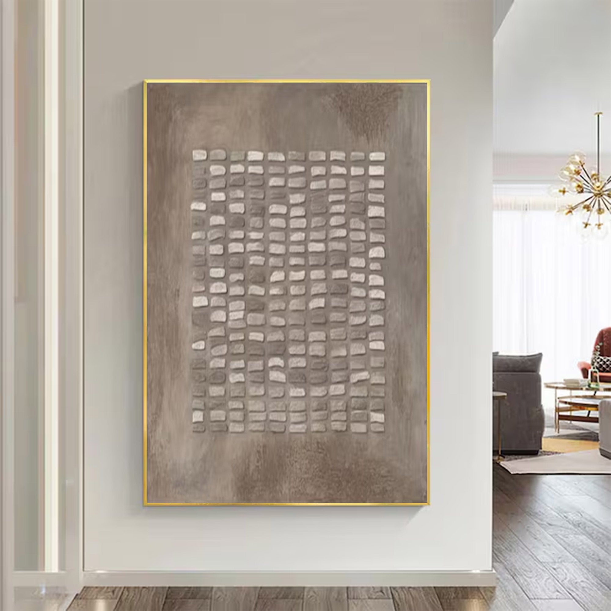 Large Abstract Impasto Grid Art | ArtvistaGallery #WG 124