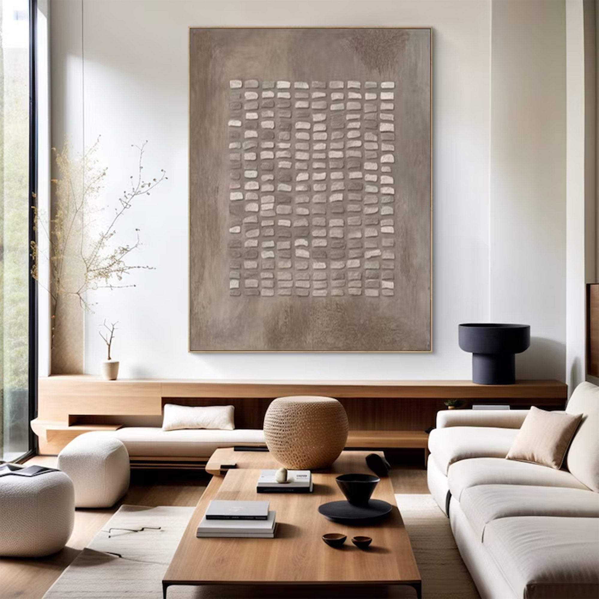 Large Abstract Impasto Grid Art | ArtvistaGallery #WG 124