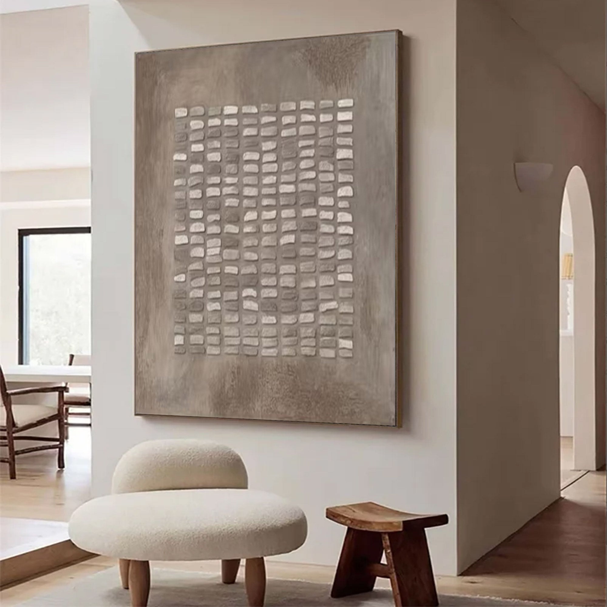 Large Abstract Impasto Grid Art | ArtvistaGallery #WG 124